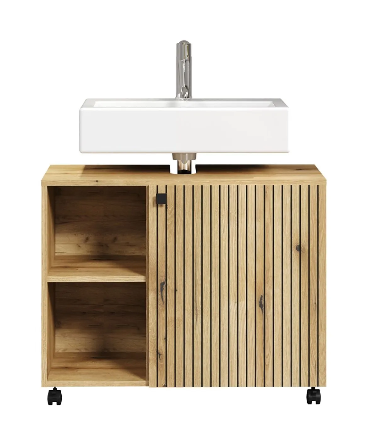 Waschbeckenunterschrank Pure Bliss | Evoke Eiche | 80 cm x 64 cm x 42 cm