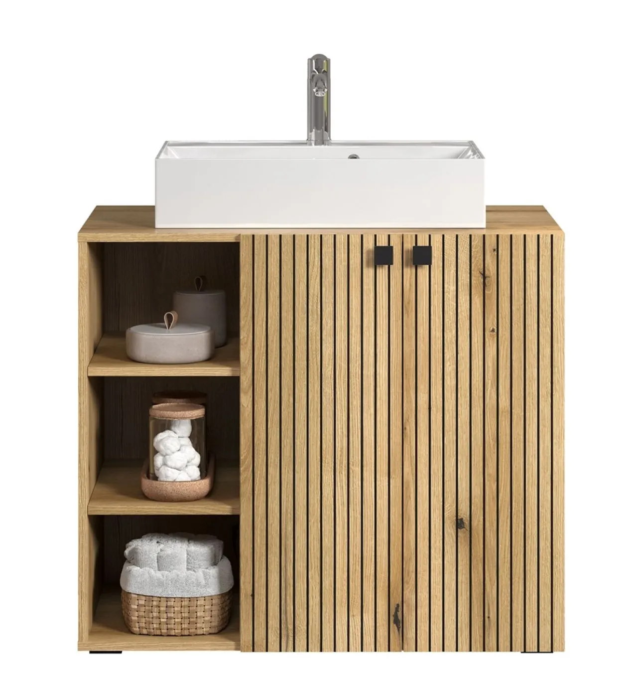 Waschbeckenunterschrank Pure Bliss mit Waschbecken, Evoke Eiche Dekor – Ansicht 2