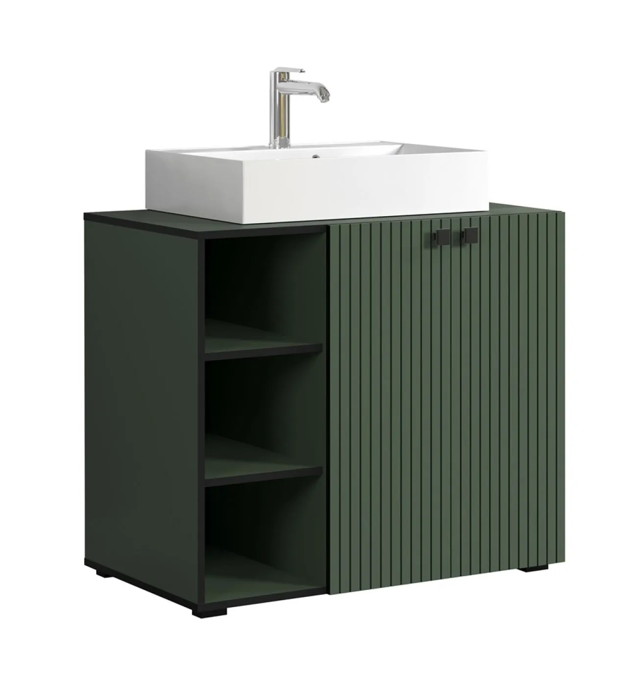 Waschbeckenunterschrank Pure Bliss mit Waschbecken, Grün Dekor – Ansicht 2