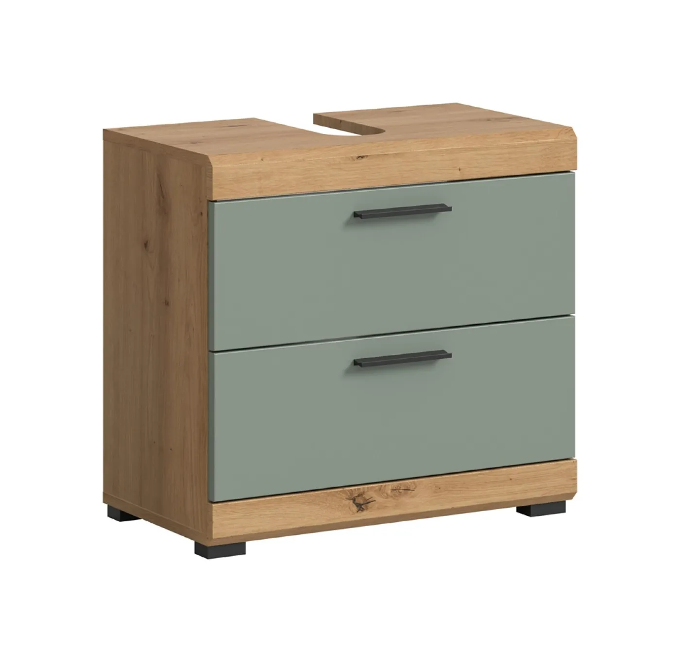 Waschbeckenunterschrank Scout | mit Schubkästen | Salbei / Artisan Eiche