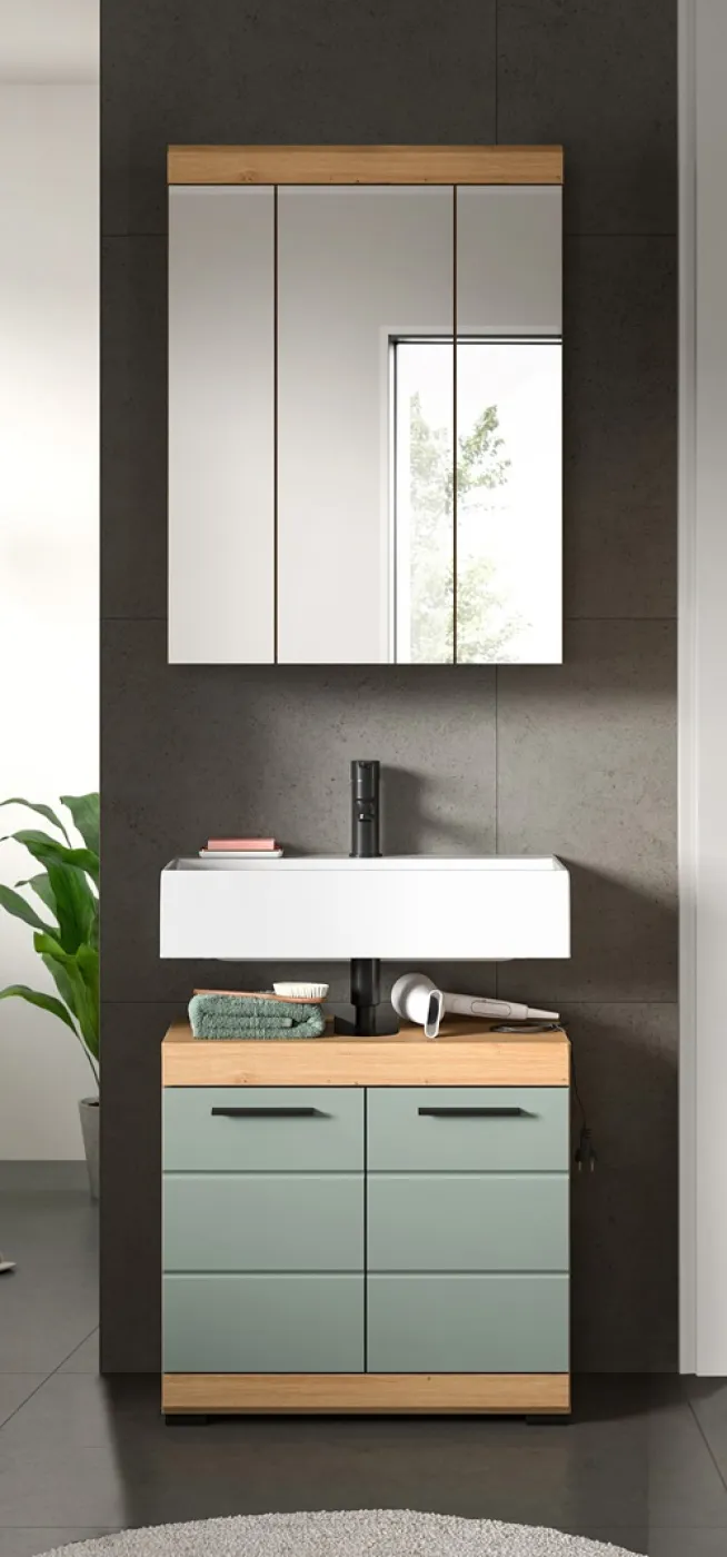 Waschbeckenunterschrank Scout | Salbei / Artisan Eiche