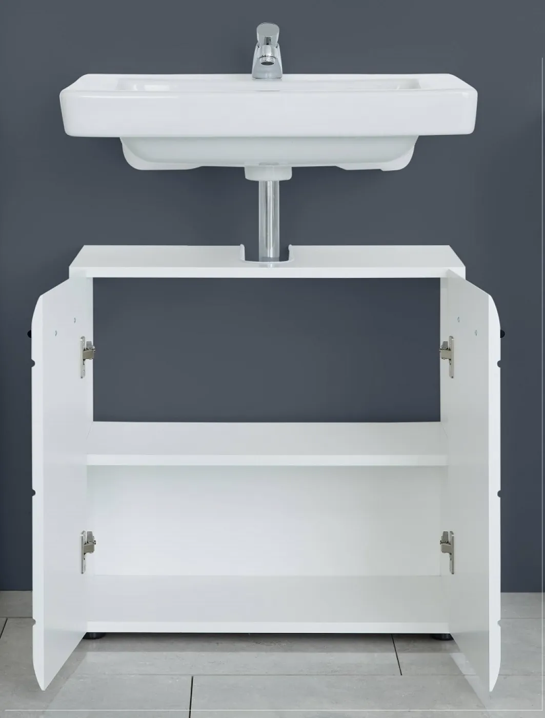 Waschbeckenunterschrank Skin | weiß Hochglanz