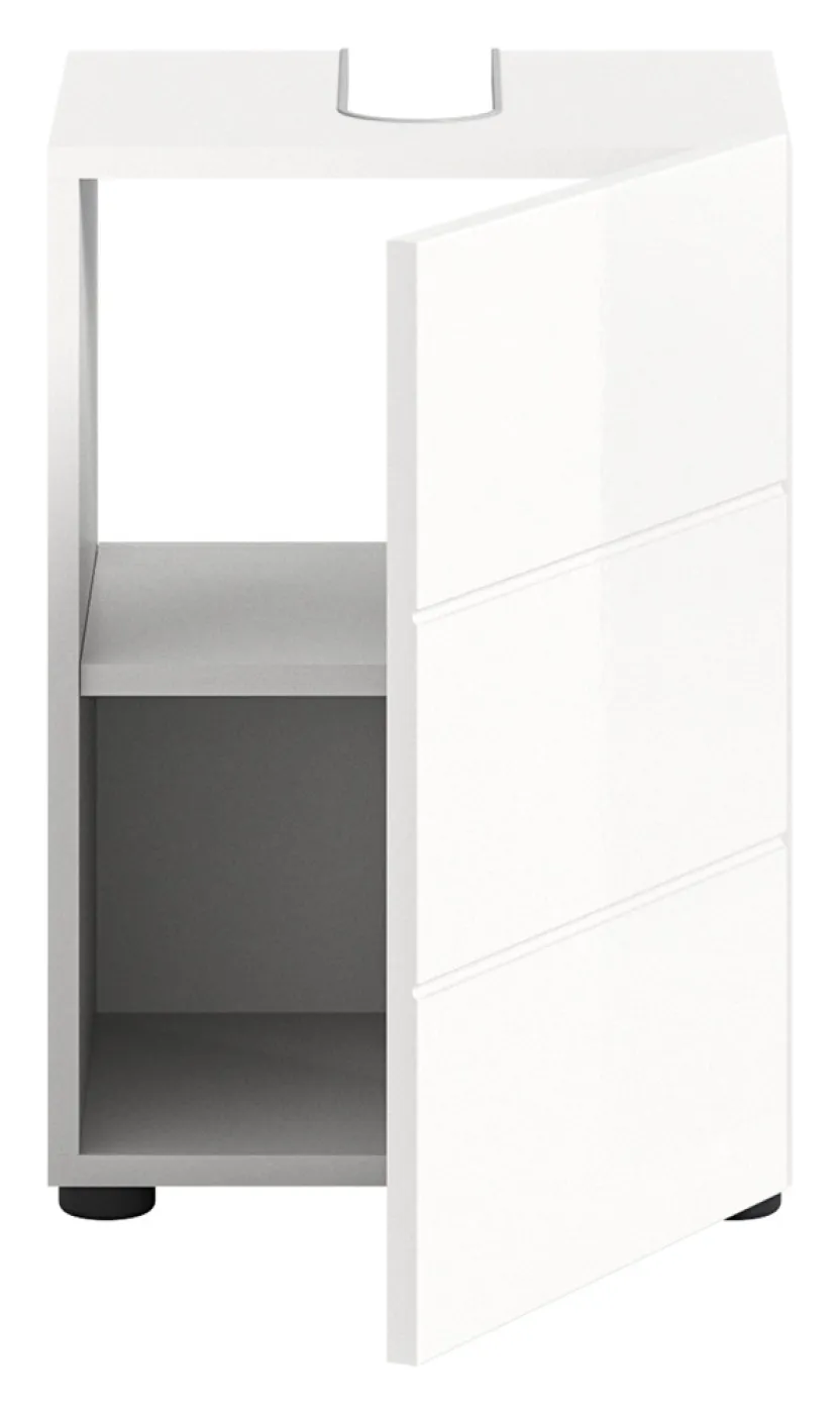 Waschbeckenunterschrank Vira | weiß Hochglanz | 38 cm x 56 cm x 34 cm