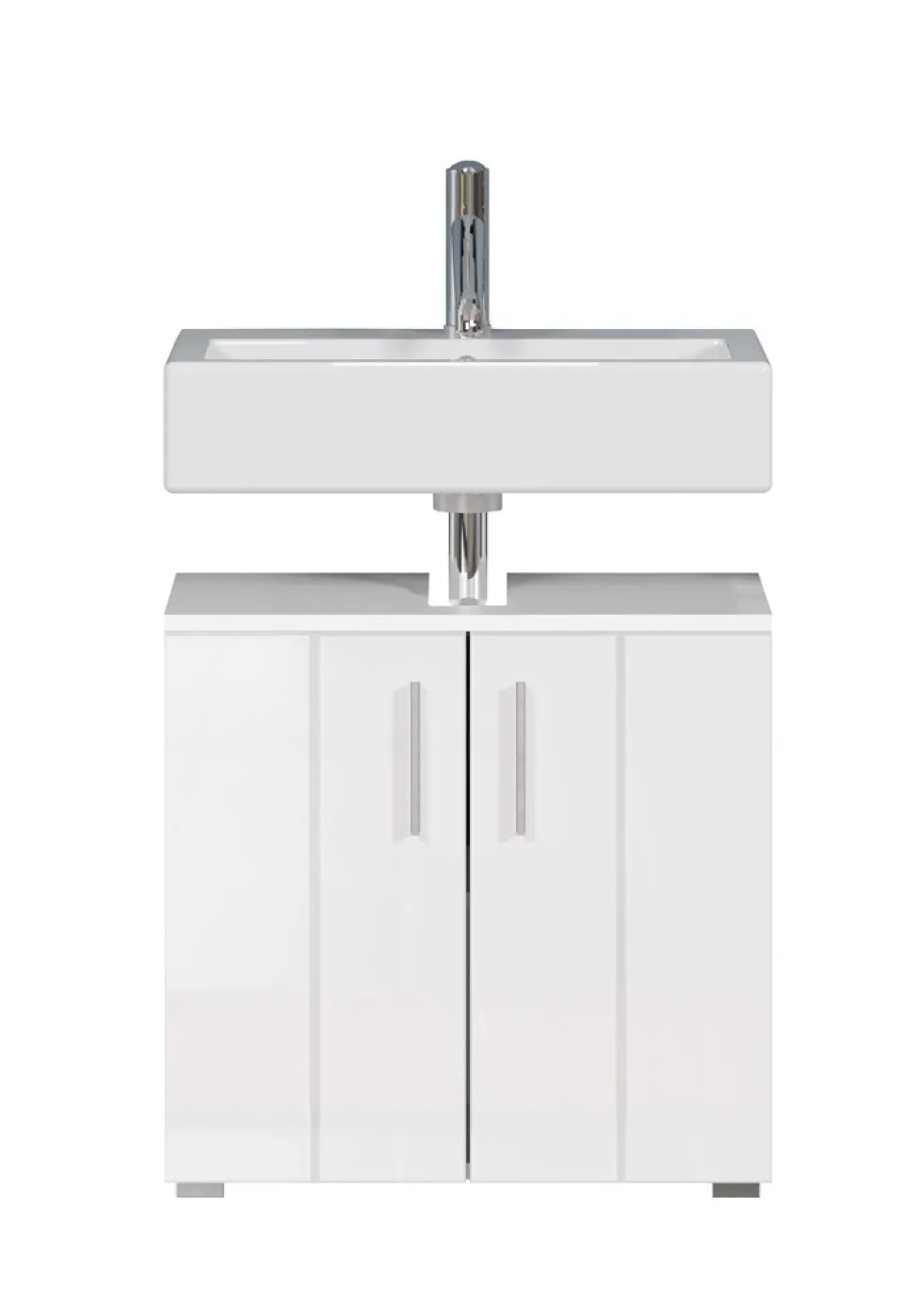 Waschbeckenunterschrank Wons | weiß Hochglanz