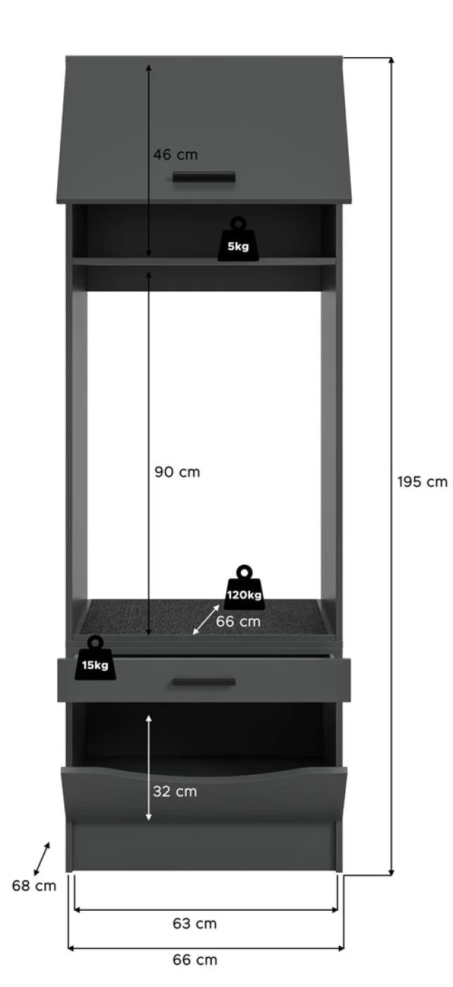 Waschmaschinenschrank Free | anthrazit
