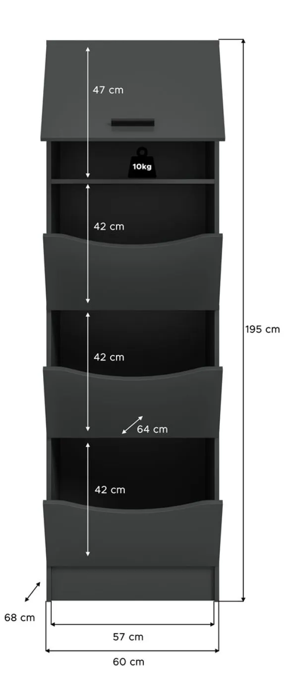 Waschmaschinenschrank Wäscheschrank Free | anthrazit