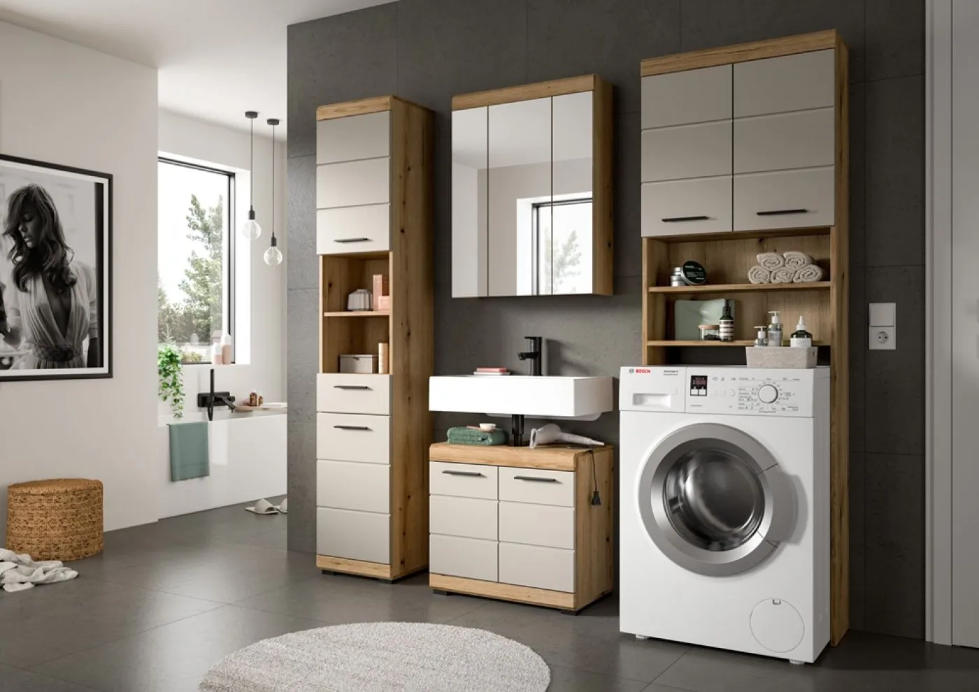 Waschmaschinenüberbau Scout | Kaschmir / Evoak Oak