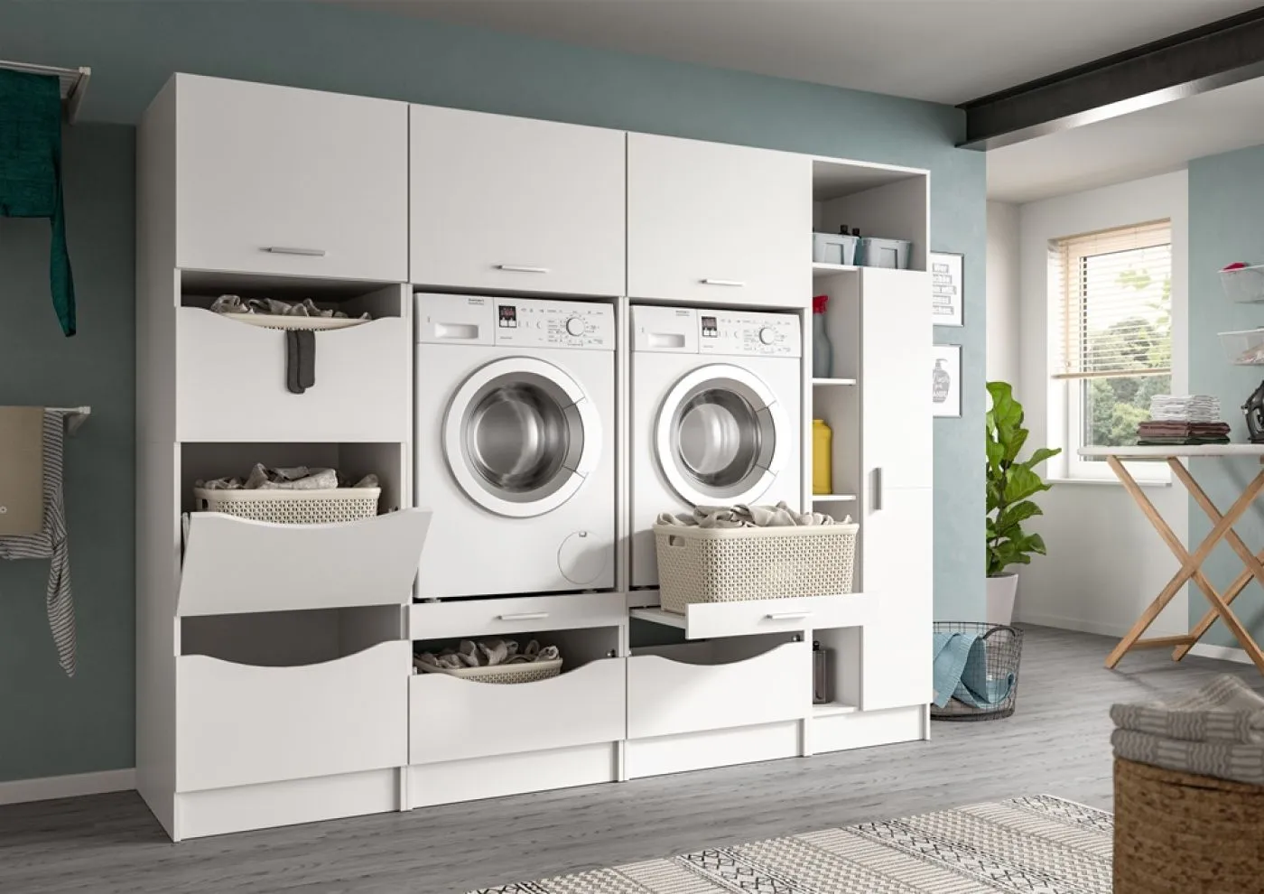 Waschmaschinenumbau Set Free 2 | weiß | 4-teilig