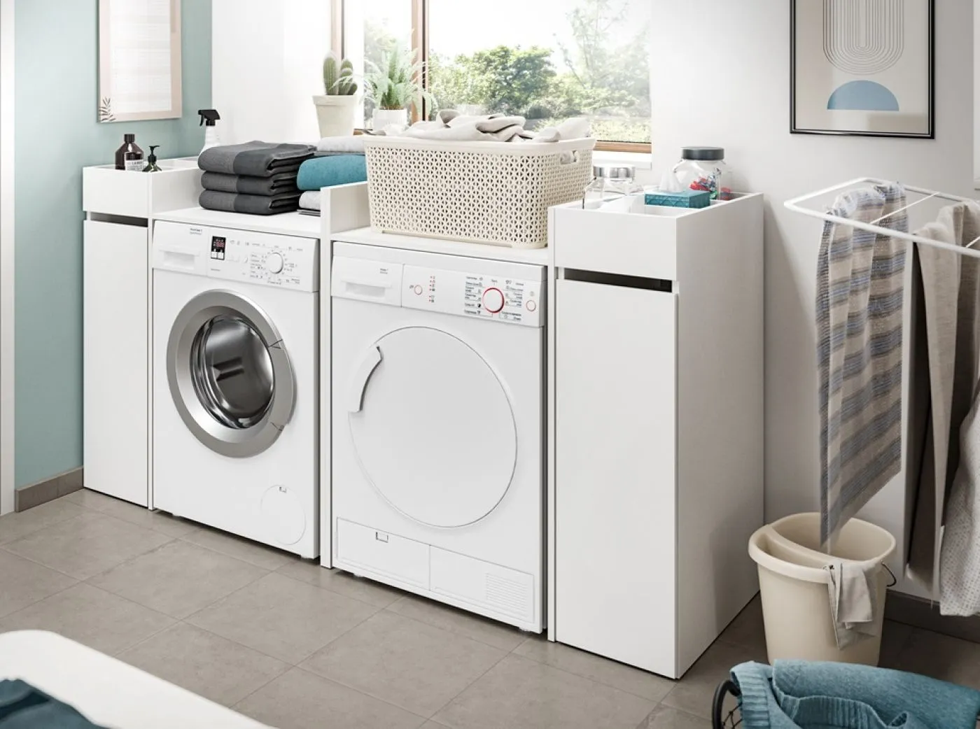 Waschmaschinenumbau Set Free | weiß | 2-teilig