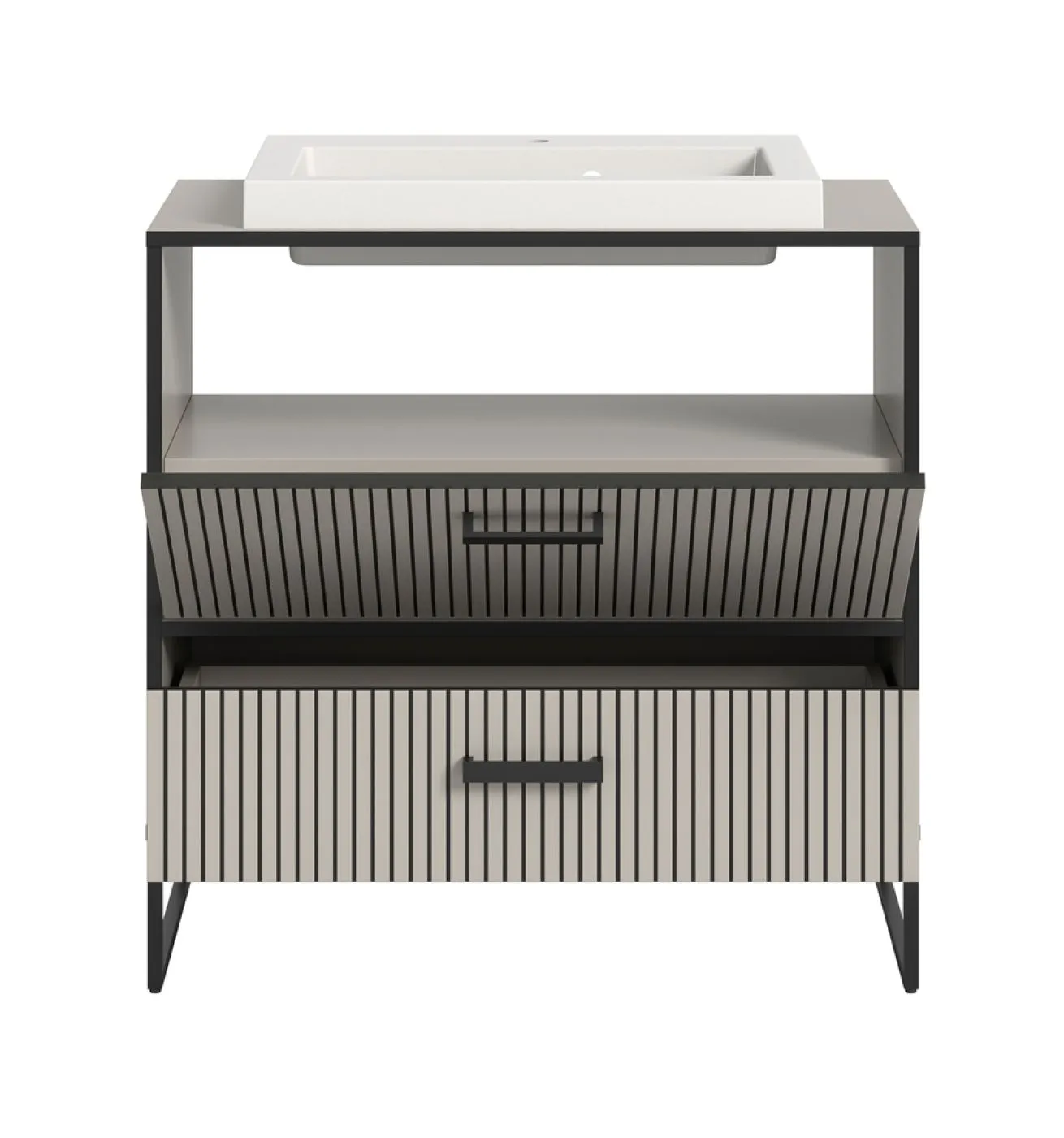 Waschtisch Bagno | mit Schubkästen | Kaschmir | inkl. Waschbecken