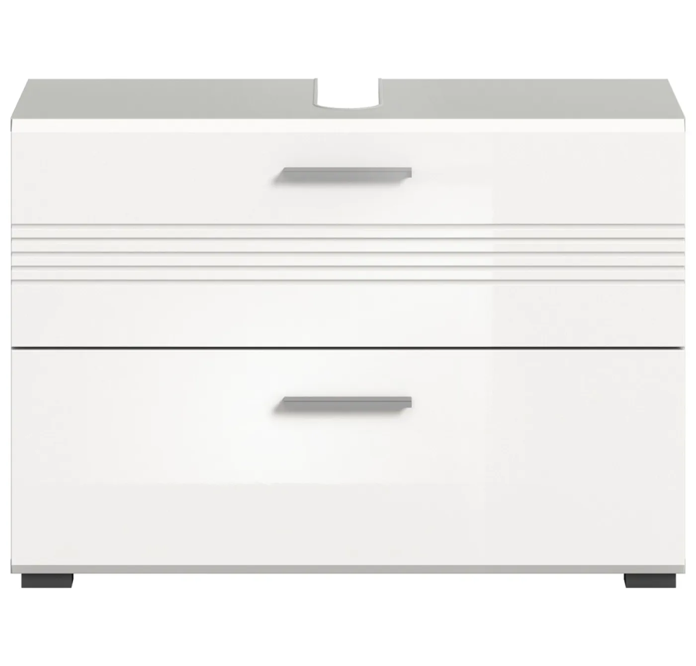 Waschtisch Copa mit Schubkästen | hellgrau / weiß Hochglanz