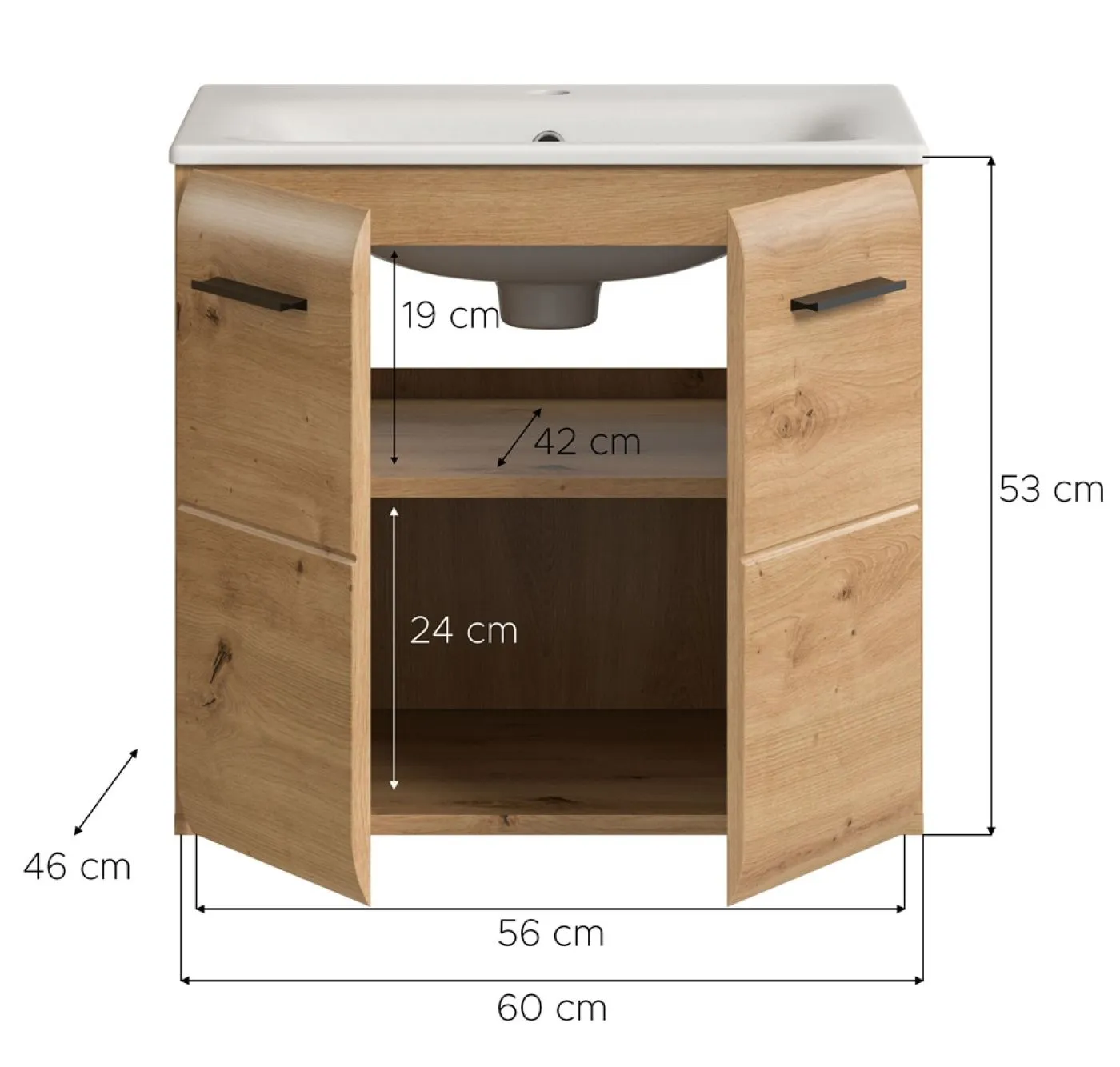 Waschtisch Ice inkl. Waschbecken | Artisan Oak