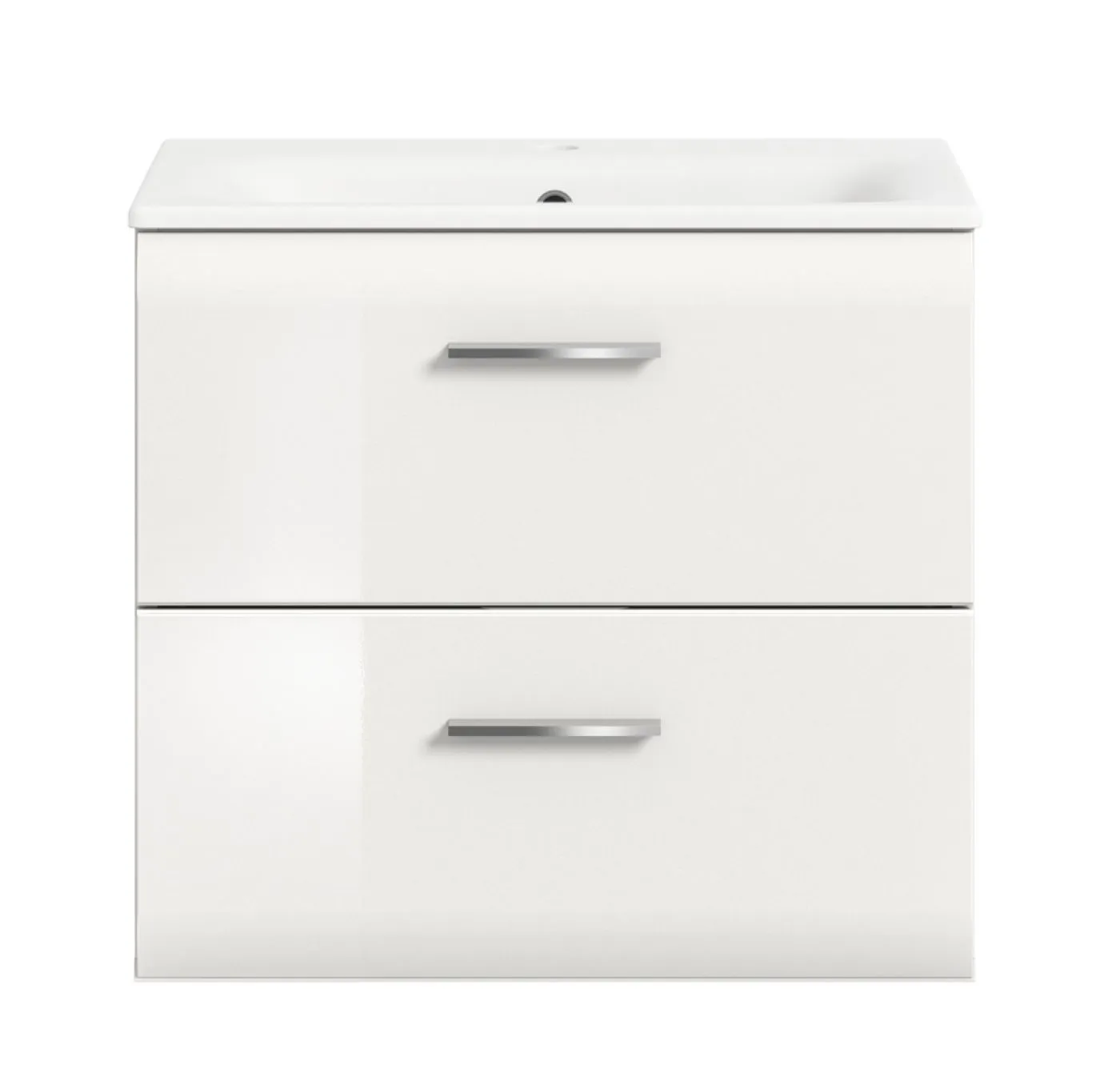 Waschtisch Ice inkl. Waschbecken | mit Schubkästen | weiß / weiß Hochglanz