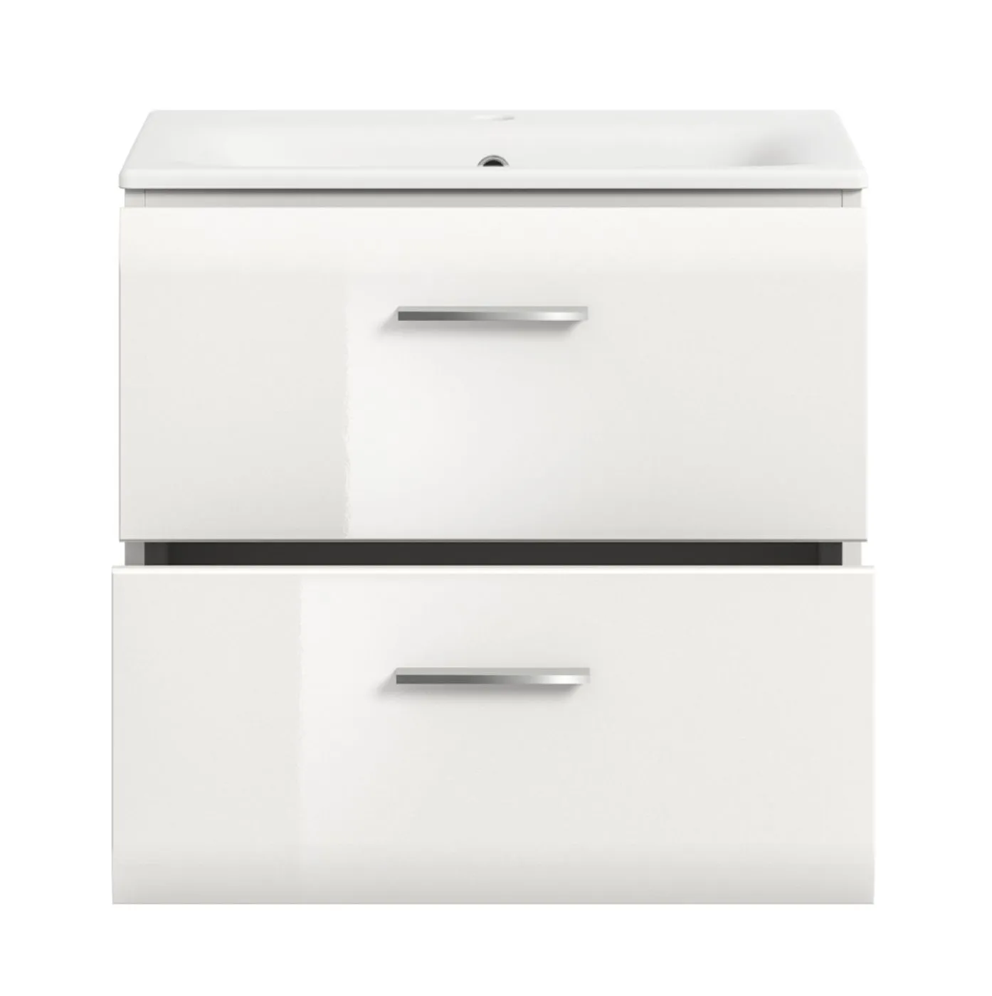 Waschtisch Ice inkl. Waschbecken | mit Schubkästen | weiß / weiß Hochglanz