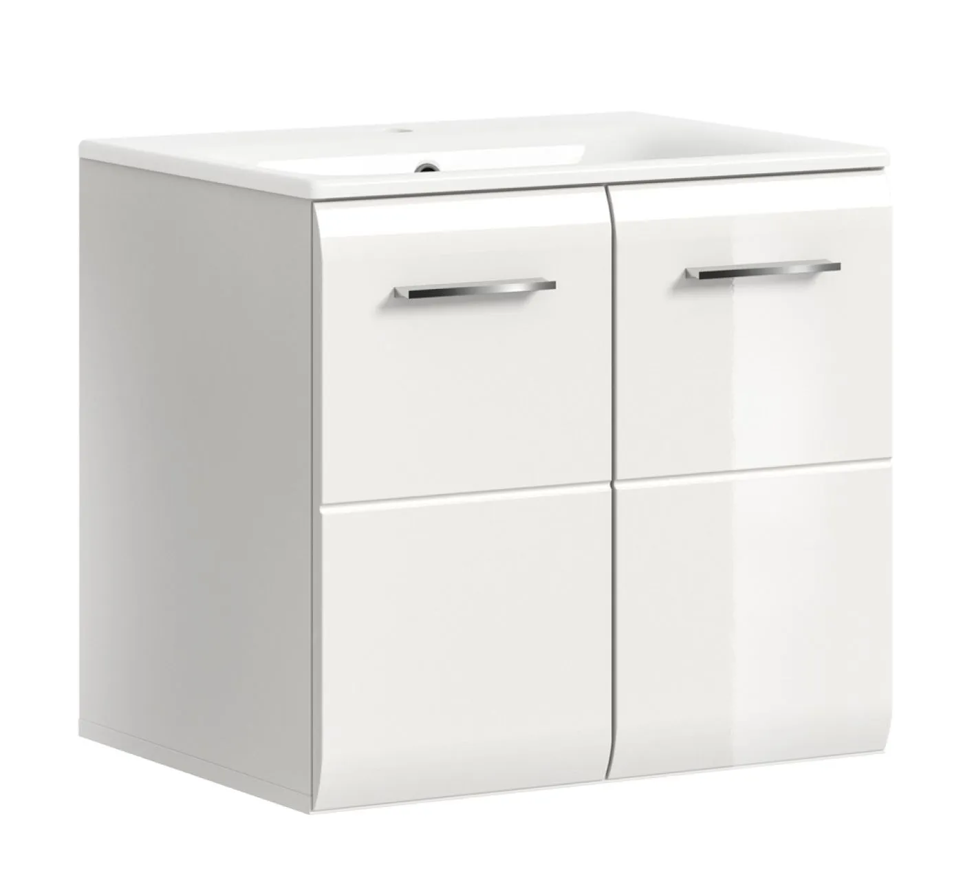 Waschtisch Ice inkl. Waschbecken | weiß / weiß Hochglanz