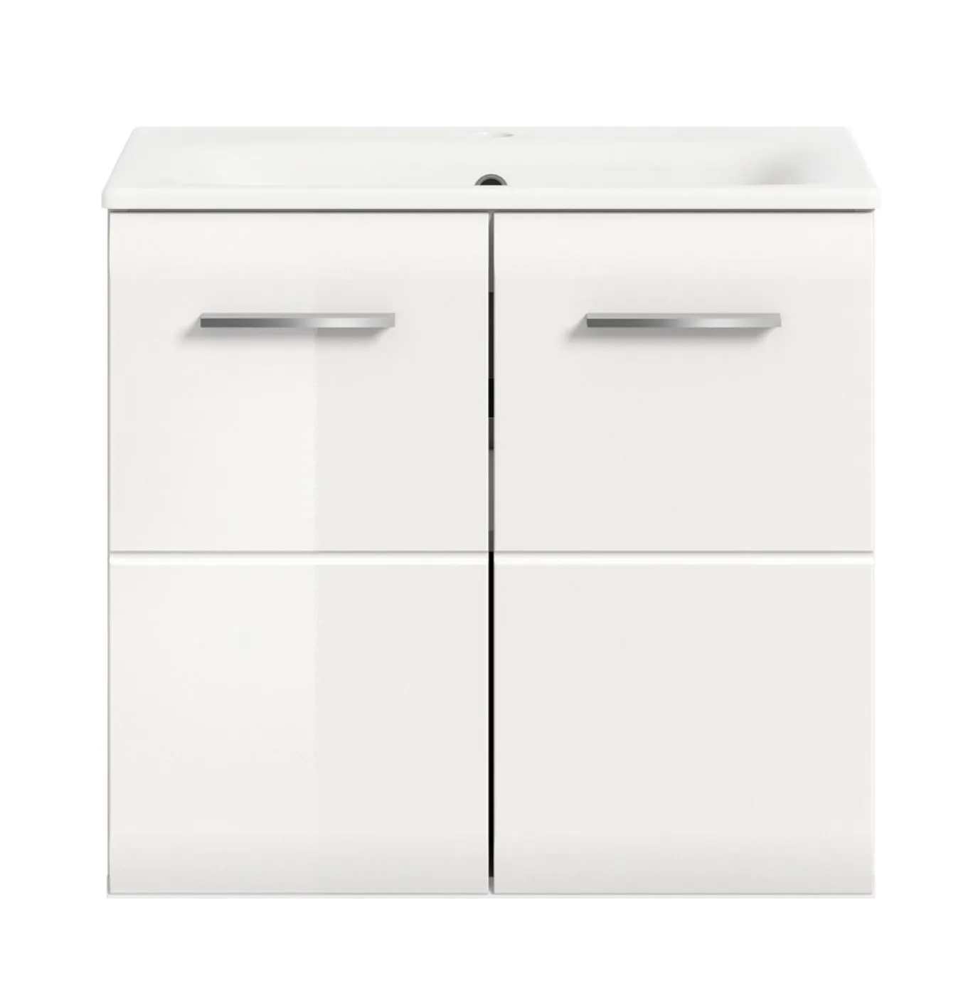 Waschtisch Ice inkl. Waschbecken | weiß / weiß Hochglanz