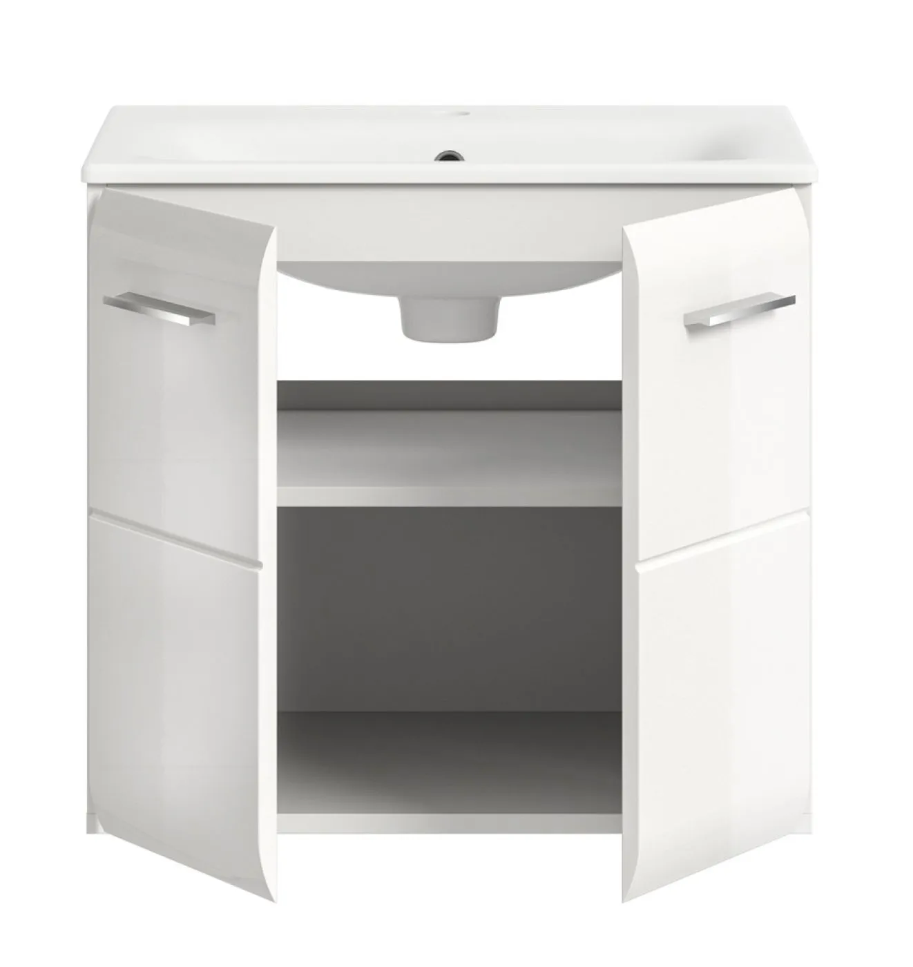 Waschtisch Ice inkl. Waschbecken | weiß / weiß Hochglanz