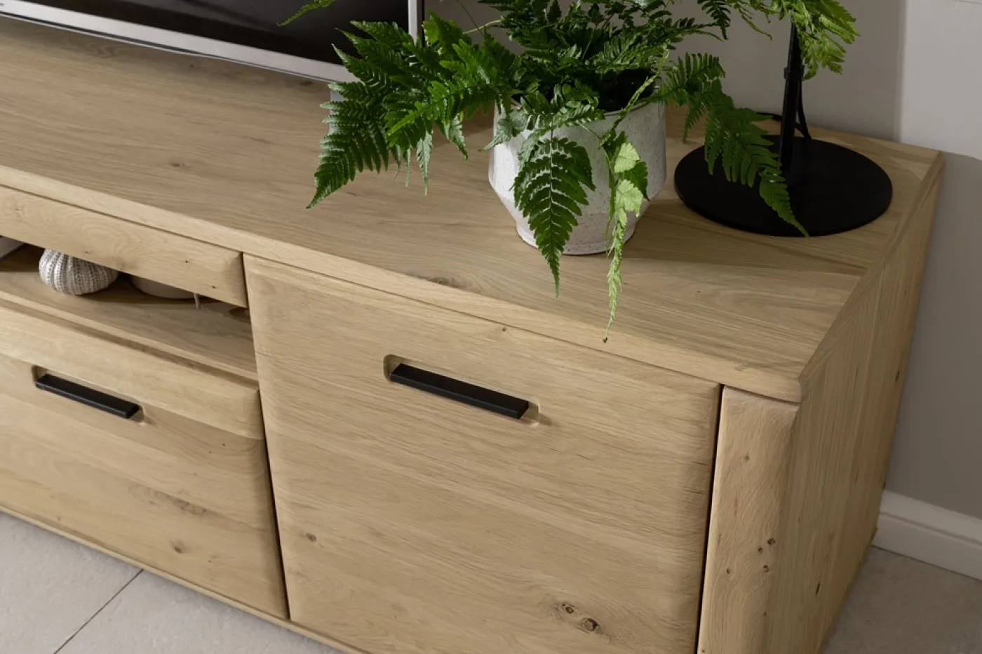 Wohnkombination Alento 2 | Asteiche / Balkeneiche | 3-teilig | LED Beleuchtung