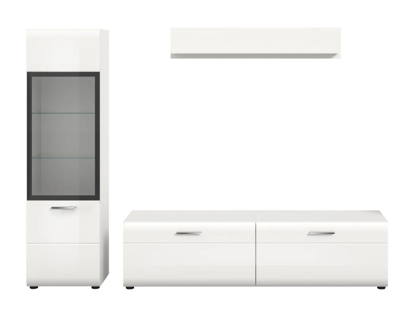 Wohnkombination Ice 4 | 3-teilig | weiß / schwarz