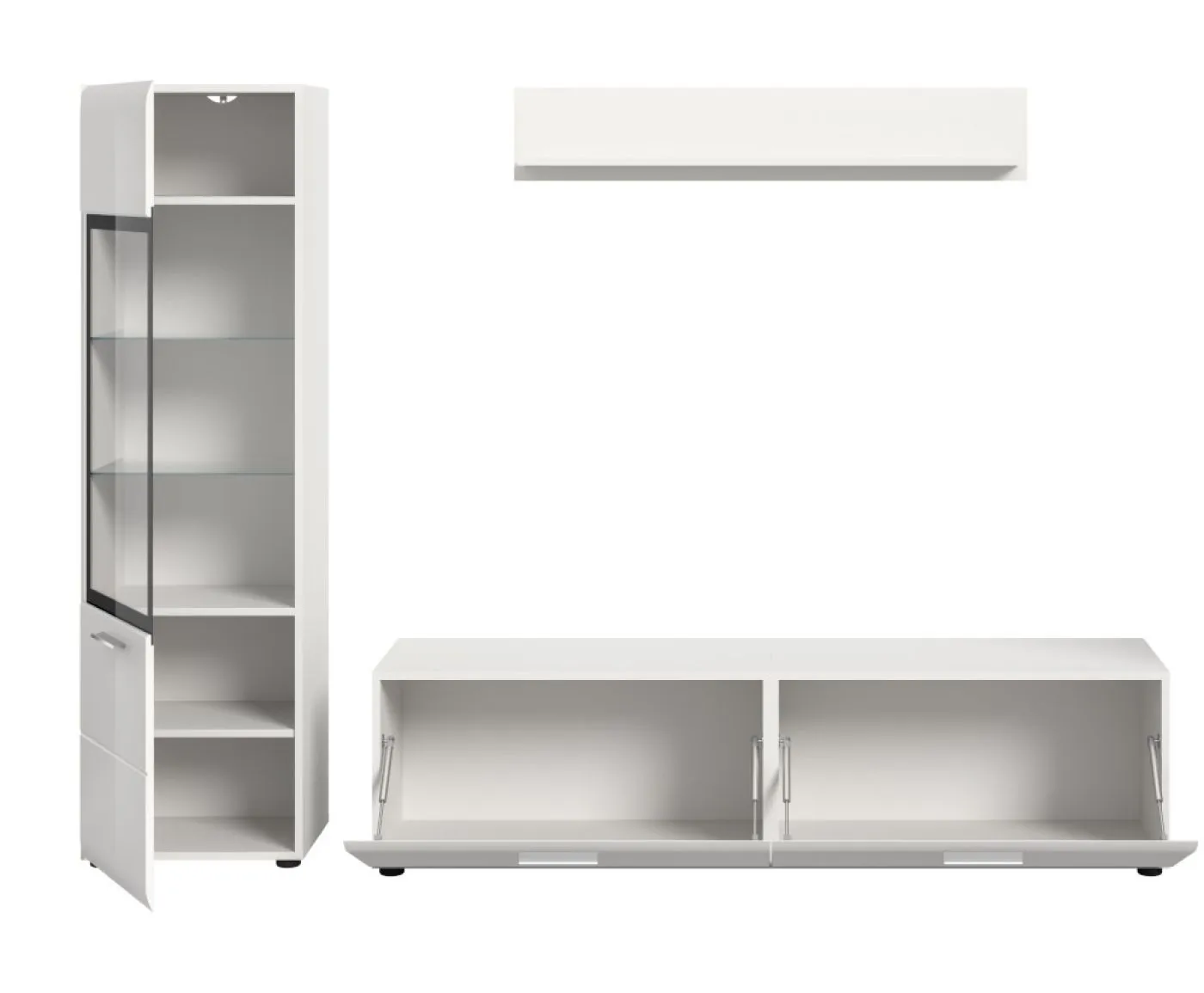 Wohnkombination Ice 4 | 3-teilig | weiß / schwarz