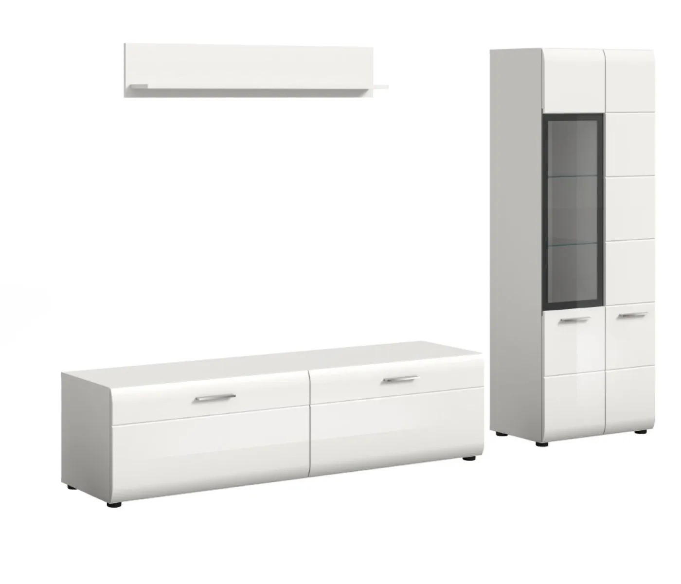 Wohnkombination Ice 5 | 3-teilig | weiß / schwarz