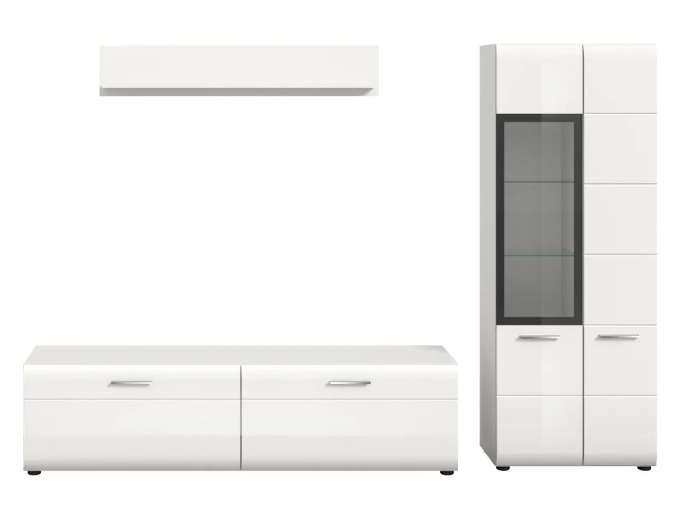Wohnkombination Ice 5 | 3-teilig | weiß / schwarz