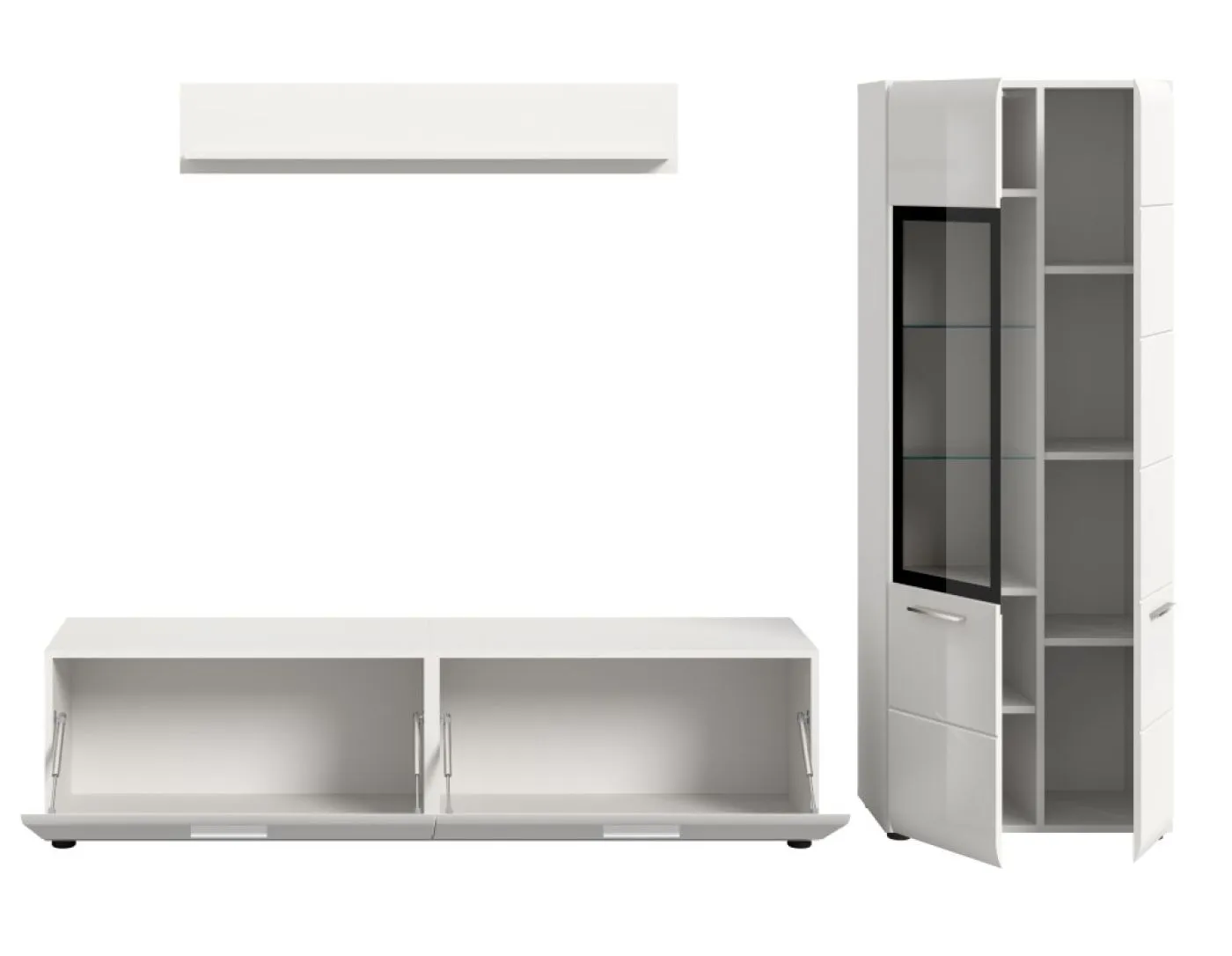 Wohnkombination Ice 5 | 3-teilig | weiß / schwarz