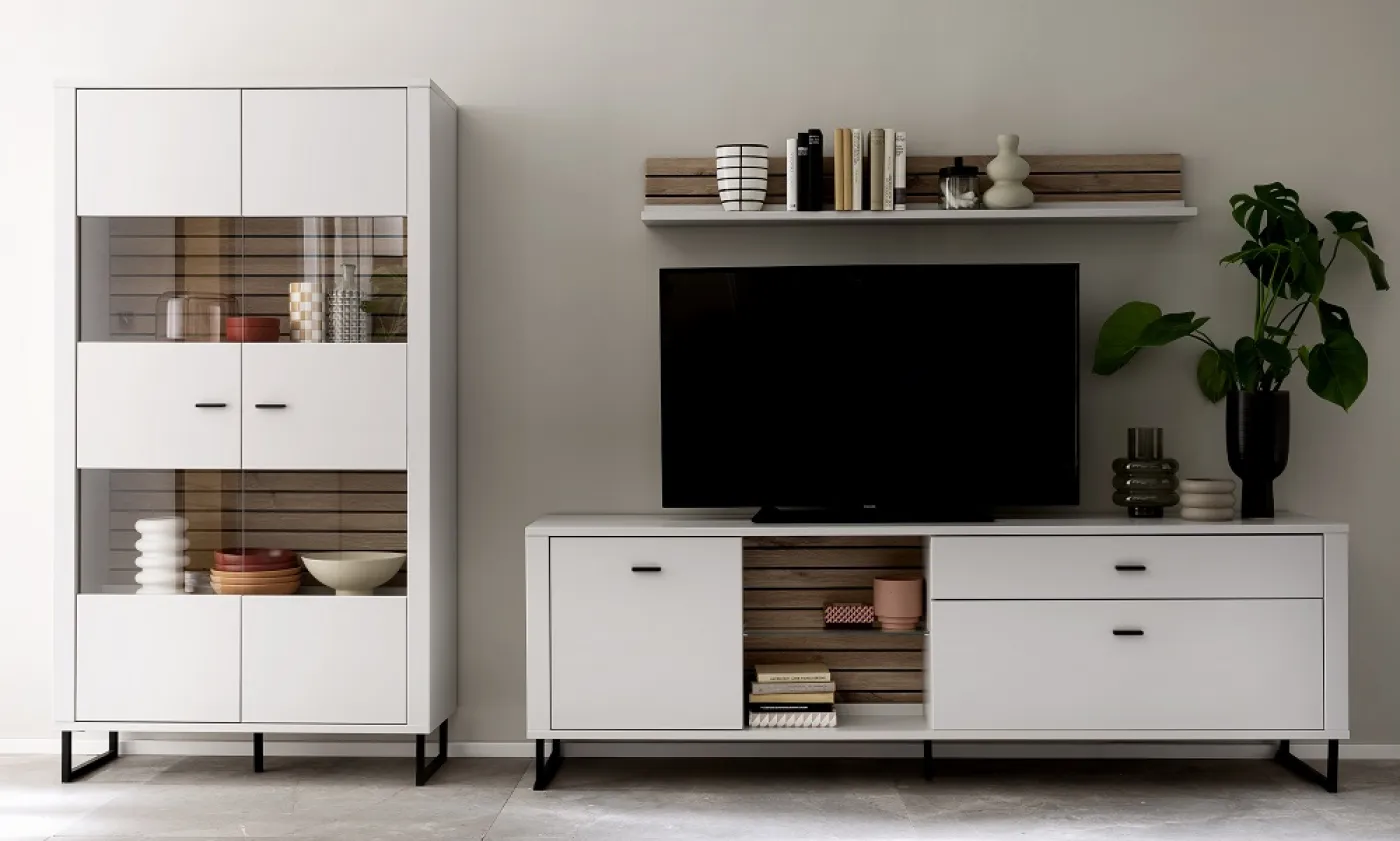 Wohnkombination Louisiana 2 | Modern White | 3-teilig