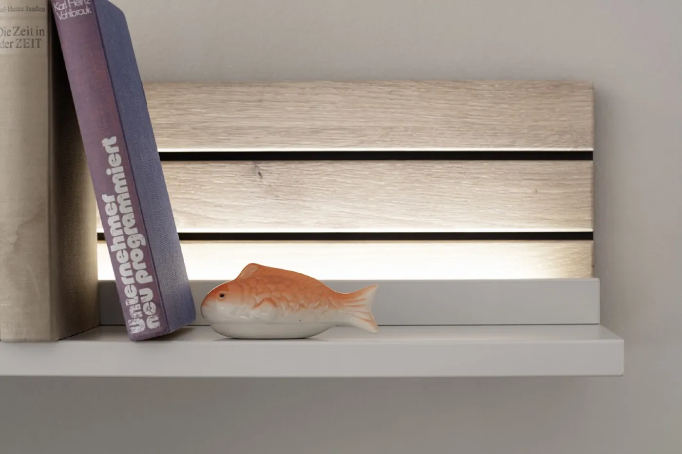 Wohnkombination Louisiana 2 | Modern White | 3-teilig | Kombi-Vitrine & Wandboard mit Beleuchtung