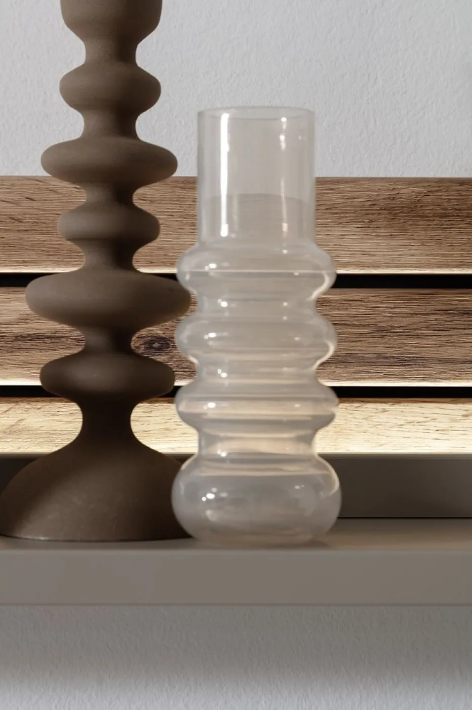 Wohnkombination Lüttich 3 | Basalt / Wotan Eiche | 3-teilig | TV-Board & Wandboard mit Bandbeleuchtung