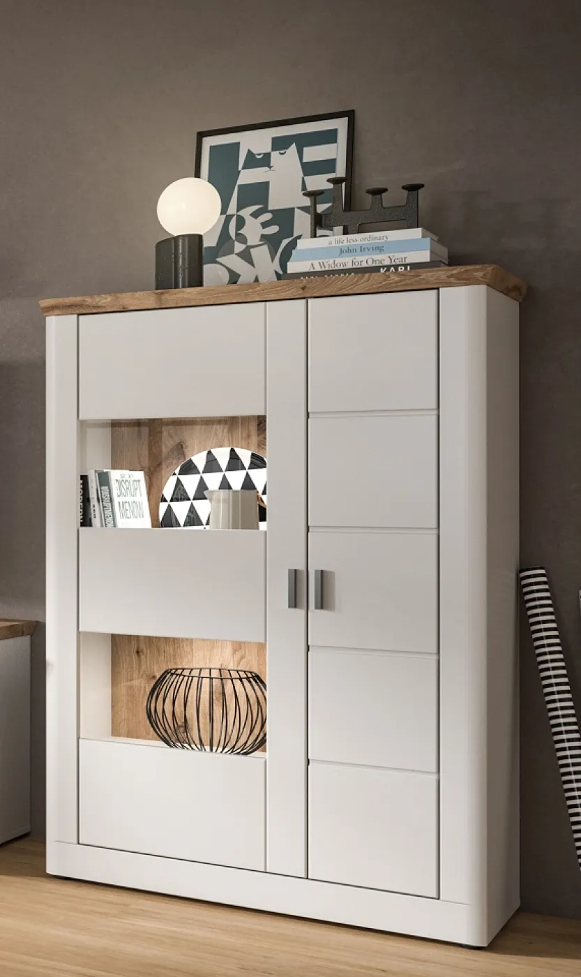 Wohnkombination Michigan | weiß / Viking Oak | 4-teilig