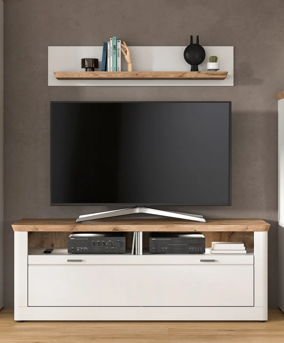 Wohnkombination Michigan | weiß / Viking Oak | 4-teilig