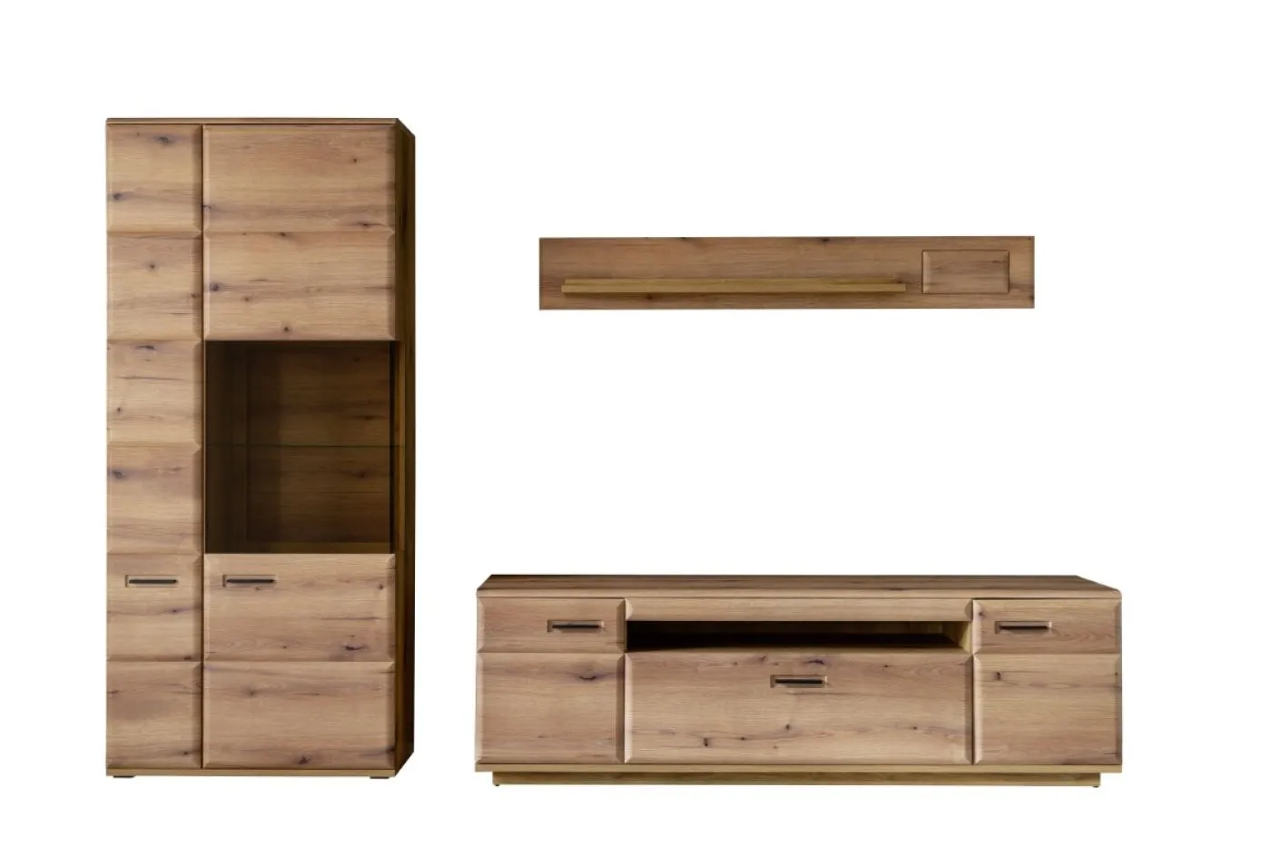 Wohnkombination Naxos 1 | Eiche Evoke | 3-teilig | mit 110 cm Beleuchtung