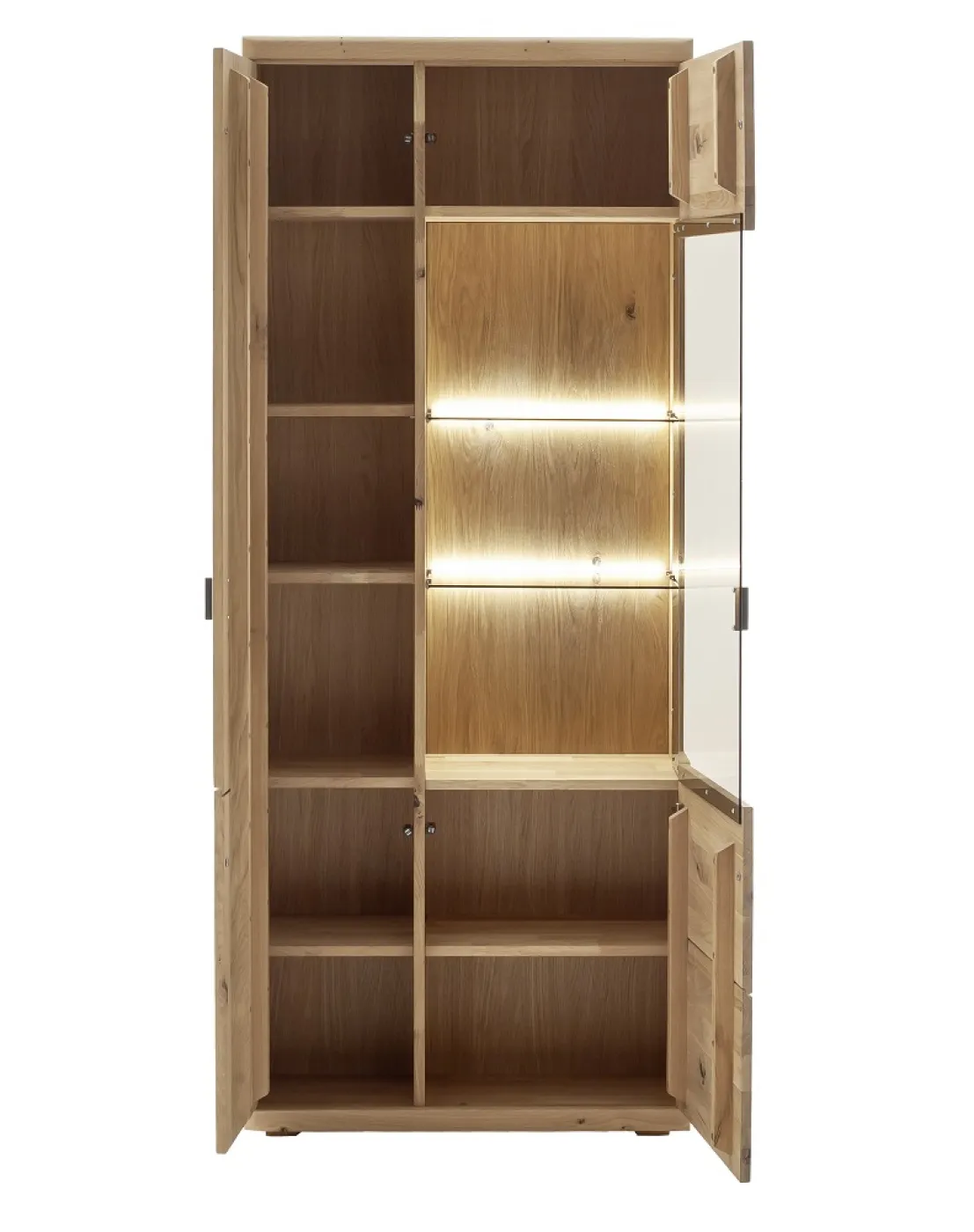 Wohnkombination Palma 2 | Asteiche / Balkeneiche | 3-teilig | Beleuchtung Kombi-Vitrine