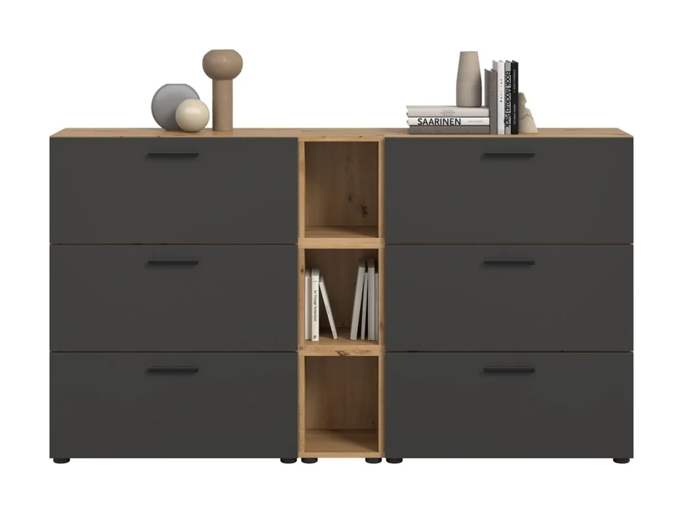 Wohnkombination The One 1 | 9-teilig | Artisan Oak / Basalt grau ohne