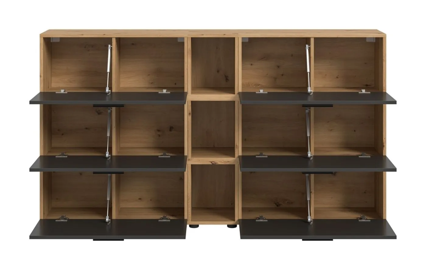 Wohnkombination The One 1 | 9-teilig | Artisan Oak / Basalt grau ohne