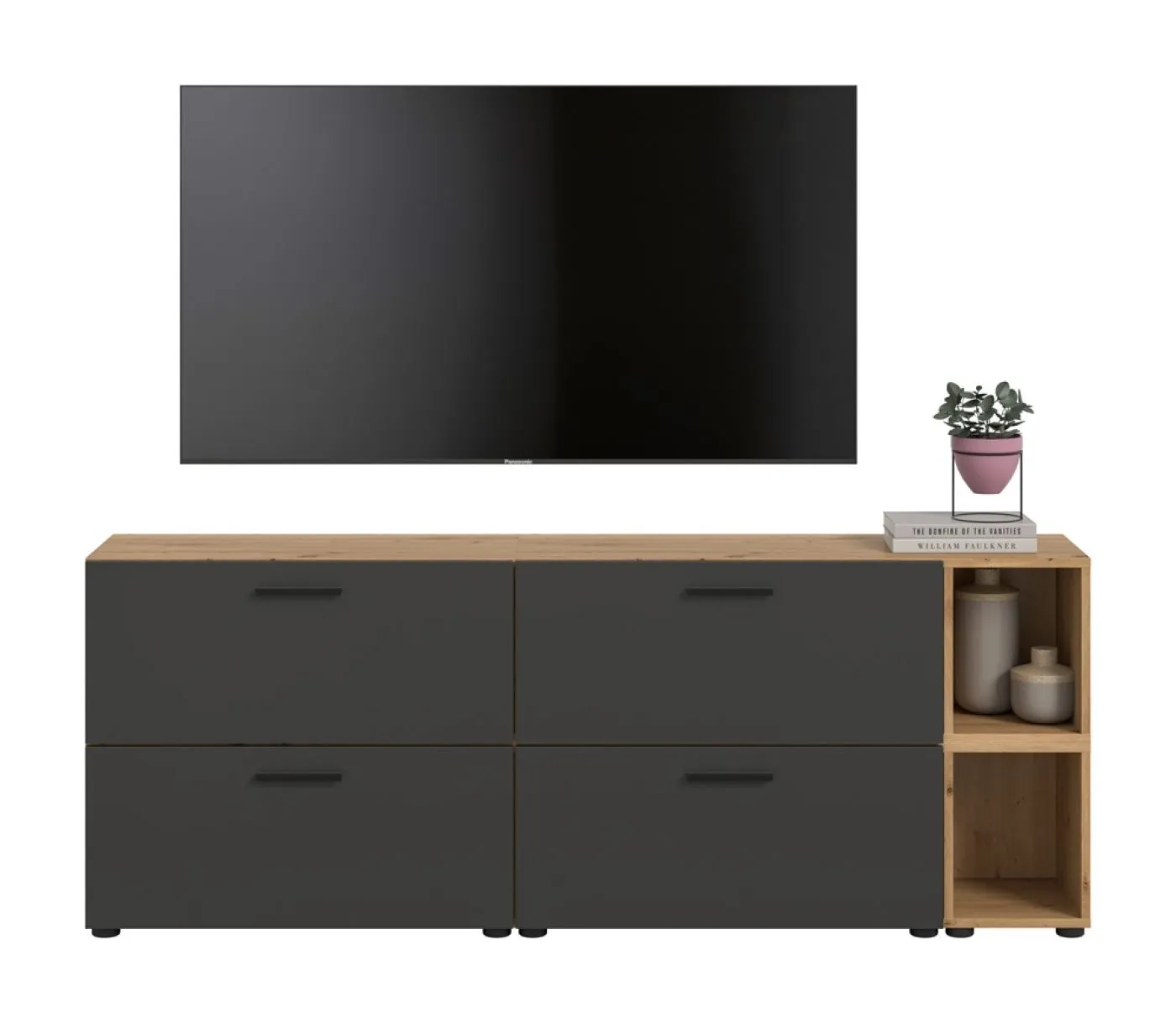 Wohnkombination The One 3 | 6-teilig | Artisan Oak / Basalt grau ohne