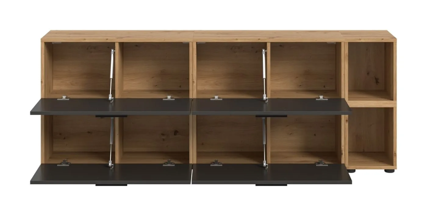 Wohnkombination The One 3 | 6-teilig | Artisan Oak / Basalt grau ohne