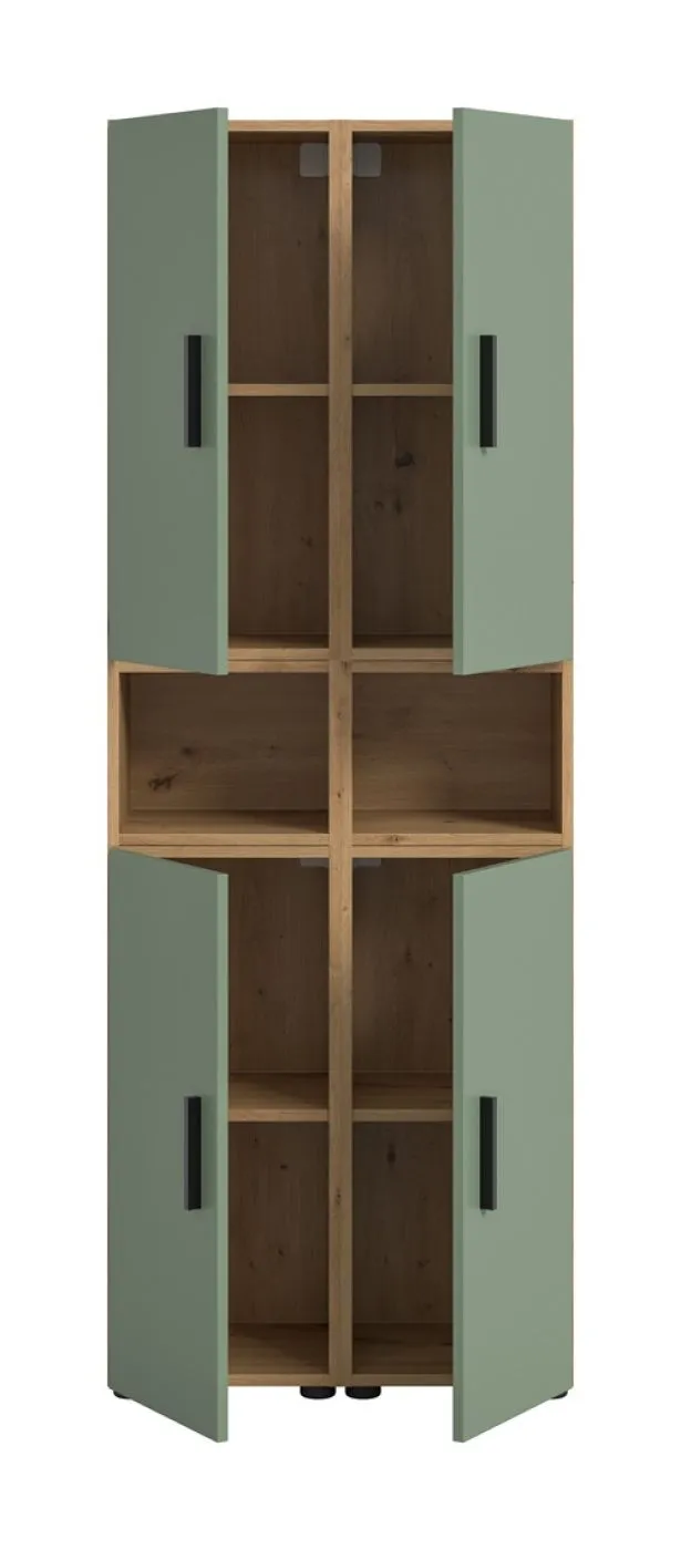 Wohnkombination The One 3 | 6-teilig | Artisan Oak / Smoke Green ohne