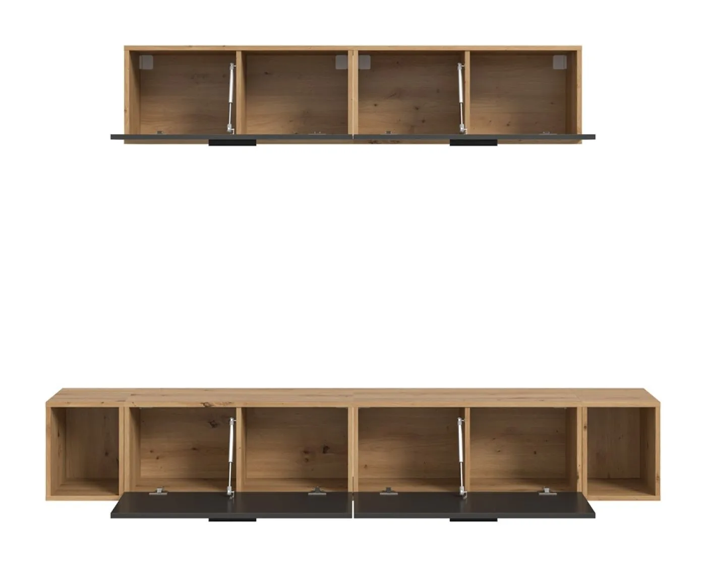 Wohnkombination The One 4 | 6-teilig | Artisan Oak / Basalt grau ohne