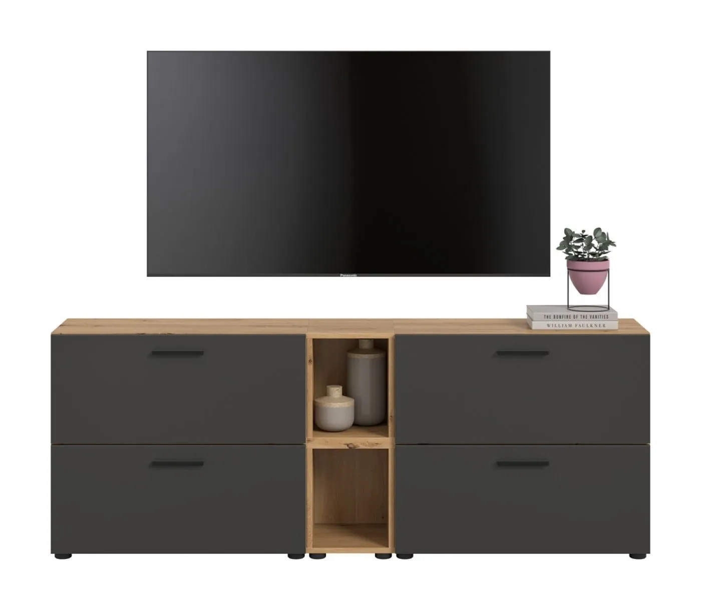 Wohnkombination The One 5 | 6-teilig | Artisan Oak / Basalt grau ohne