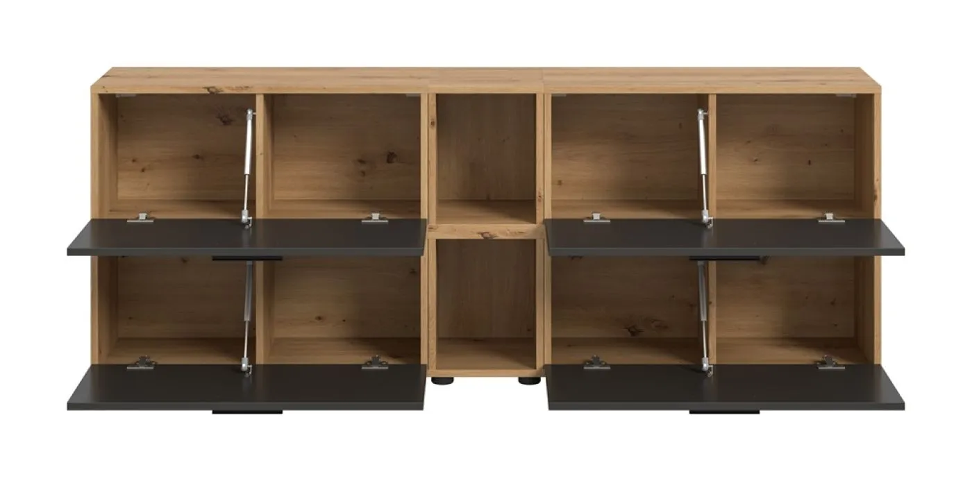 Wohnkombination The One 5 | 6-teilig | Artisan Oak / Basalt grau ohne