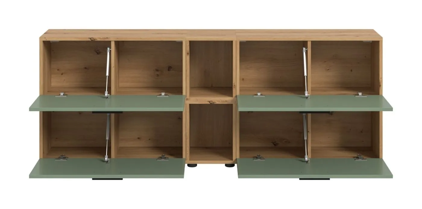 Wohnkombination The One 5 | 6-teilig | Artisan Oak / Smoke Green ohne