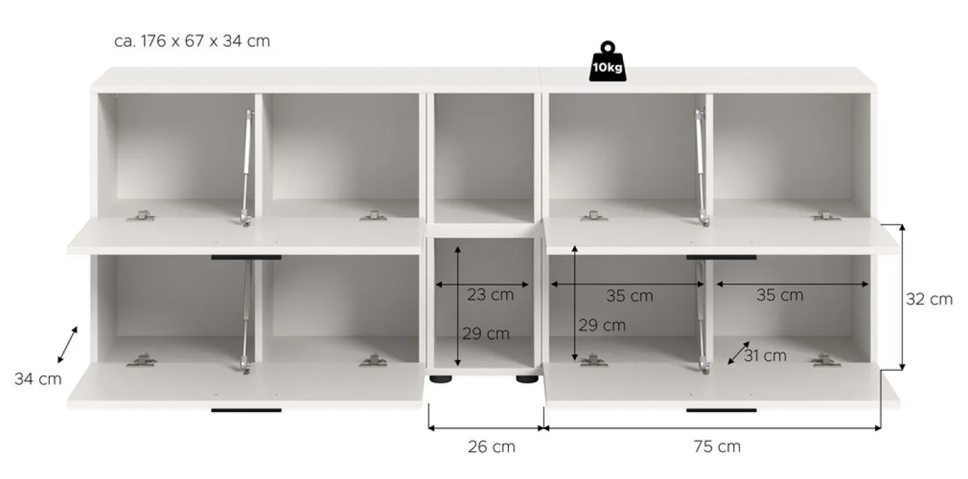 Wohnkombination The One 5 | 6-teilig | weiß ohne Beleuchtung