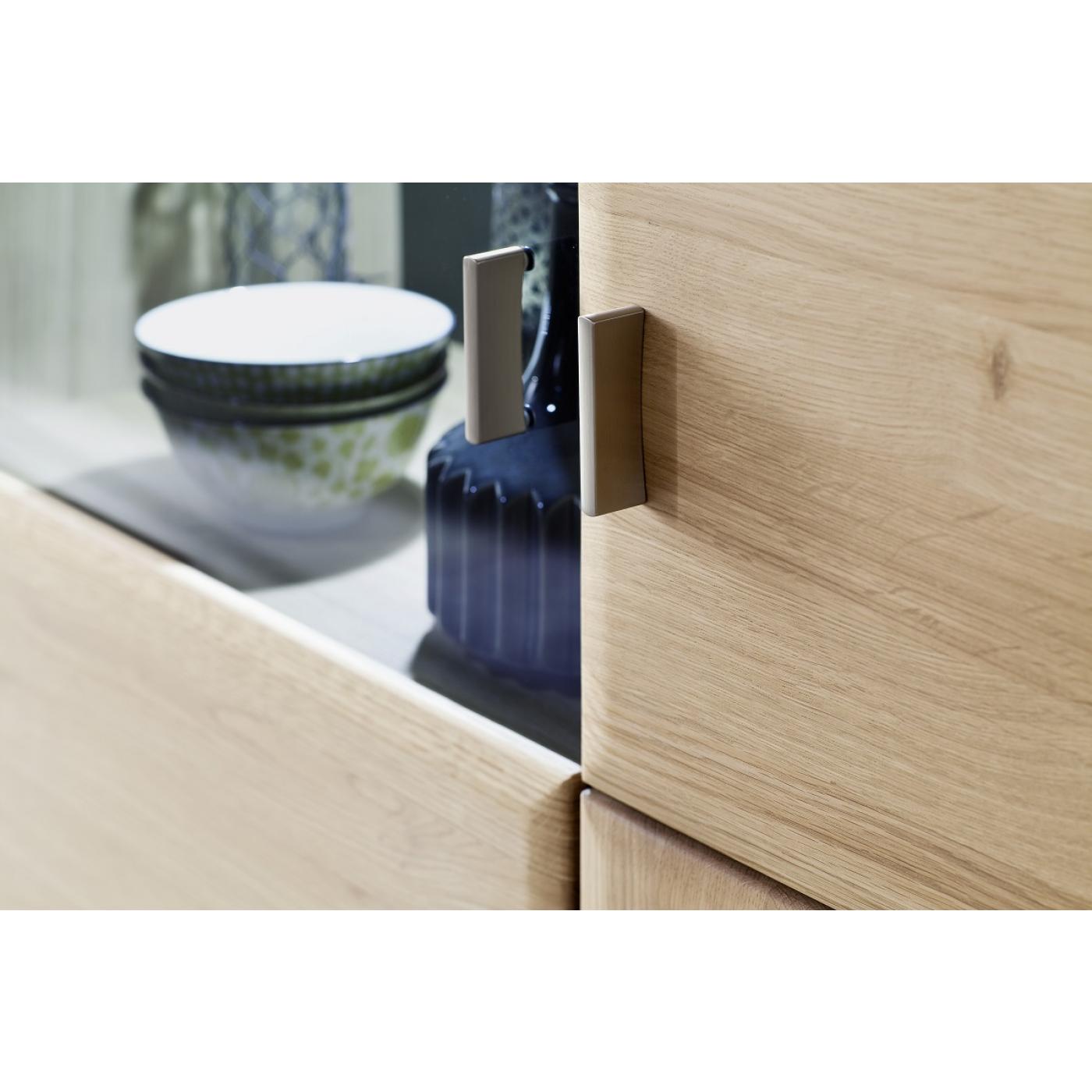 Wohnwand Anbauwand 2 Tarragona | Eiche Bianco | 4-teilig | LED Beleuchtung