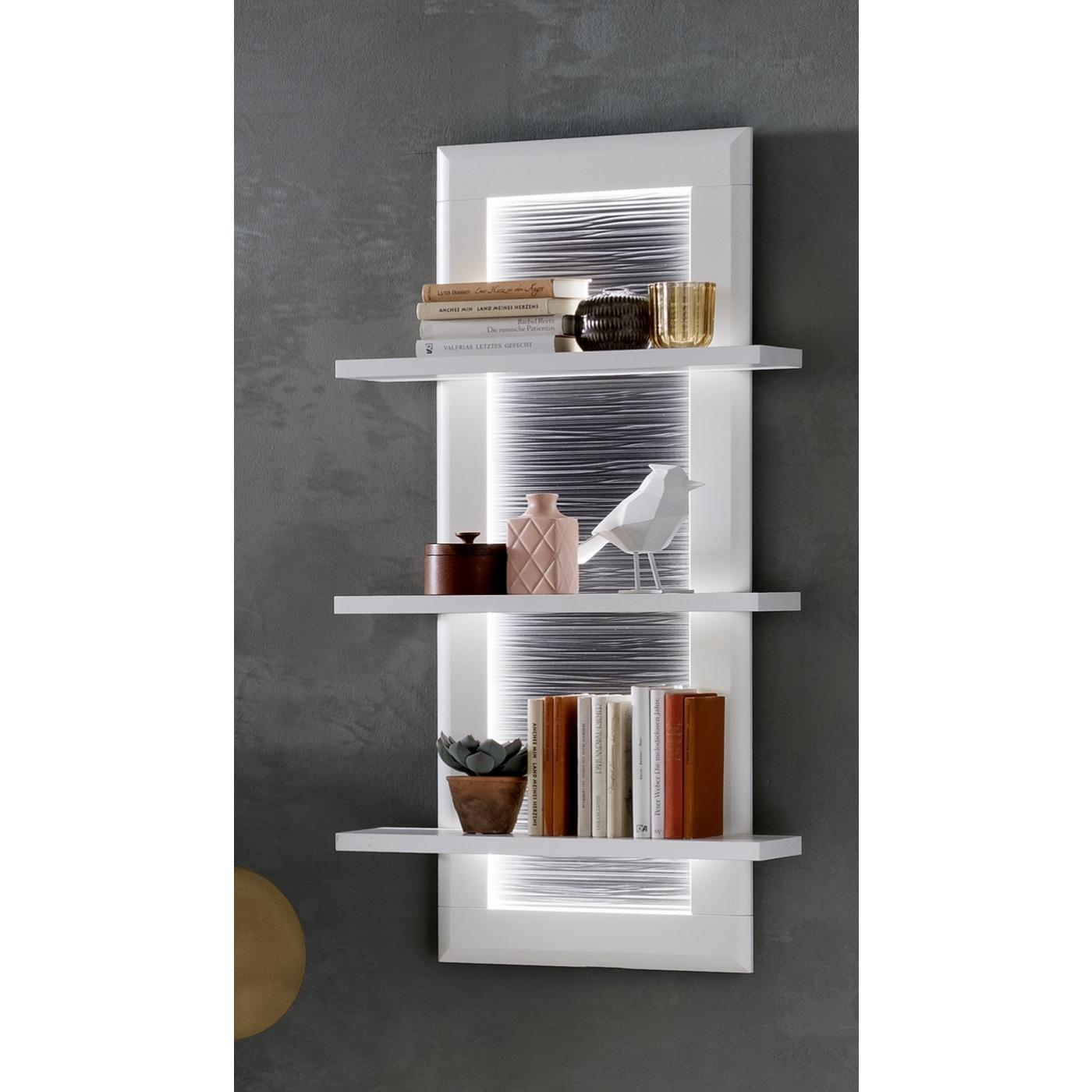 Wohnwand Anbauwand Amora | weiß matt | 3-teilig | LED Beleuchtung