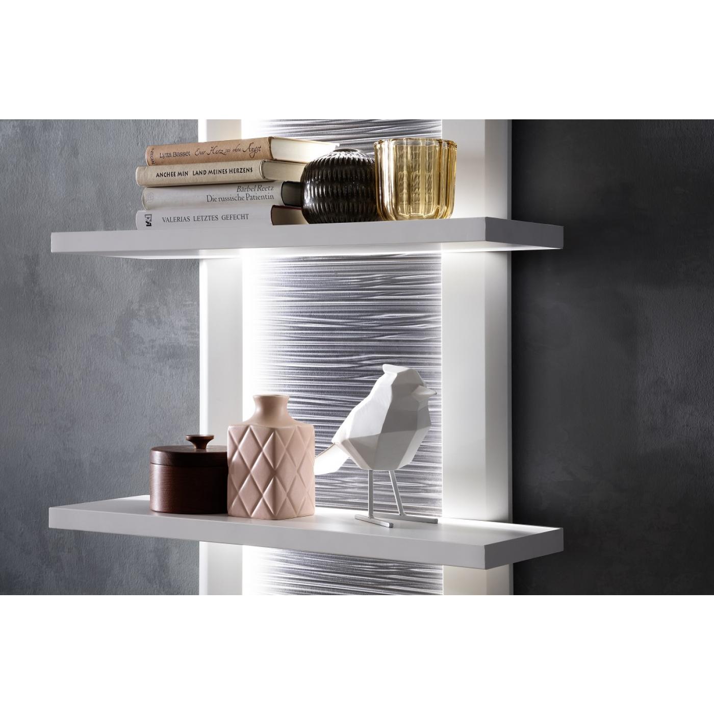 Wohnwand Anbauwand Amora | weiß matt | 3-teilig | LED Beleuchtung