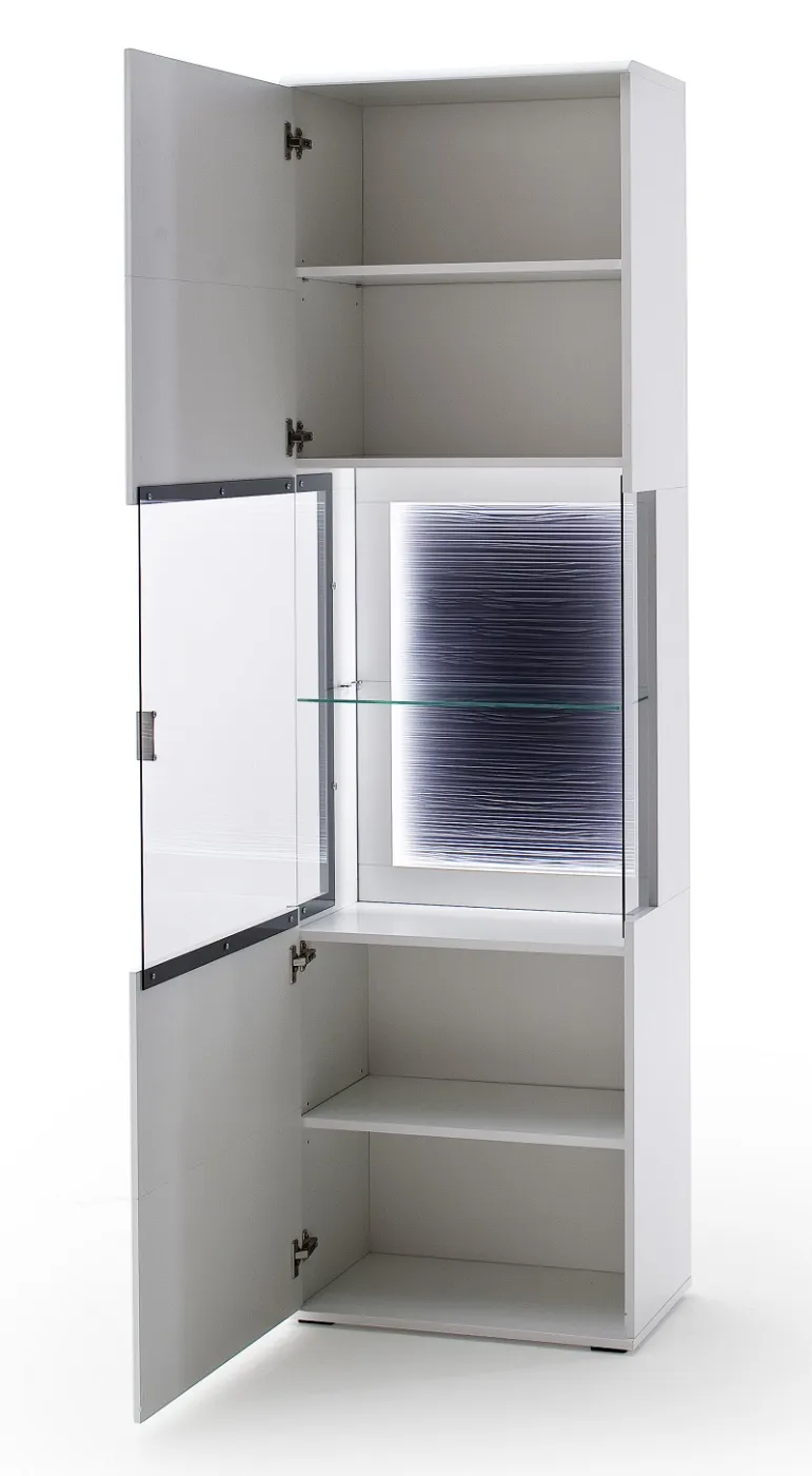 Wohnwand Anbauwand Amora 2 | weiß matt | 4-teilig | LED Beleuchtung