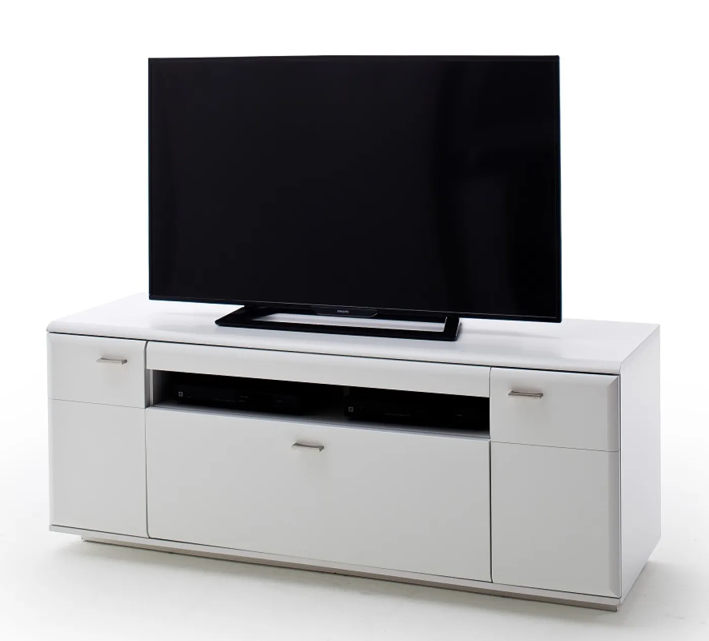 Wohnwand Anbauwand Amora 2 | weiß matt | 4-teilig | LED Beleuchtung