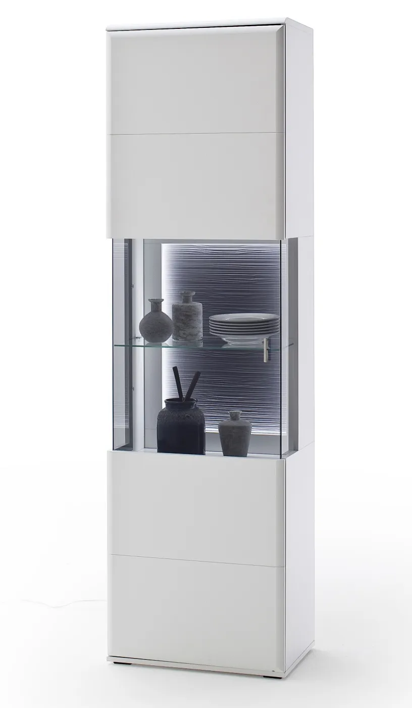 Wohnwand Anbauwand Amora 2 | weiß matt | 4-teilig | LED Beleuchtung